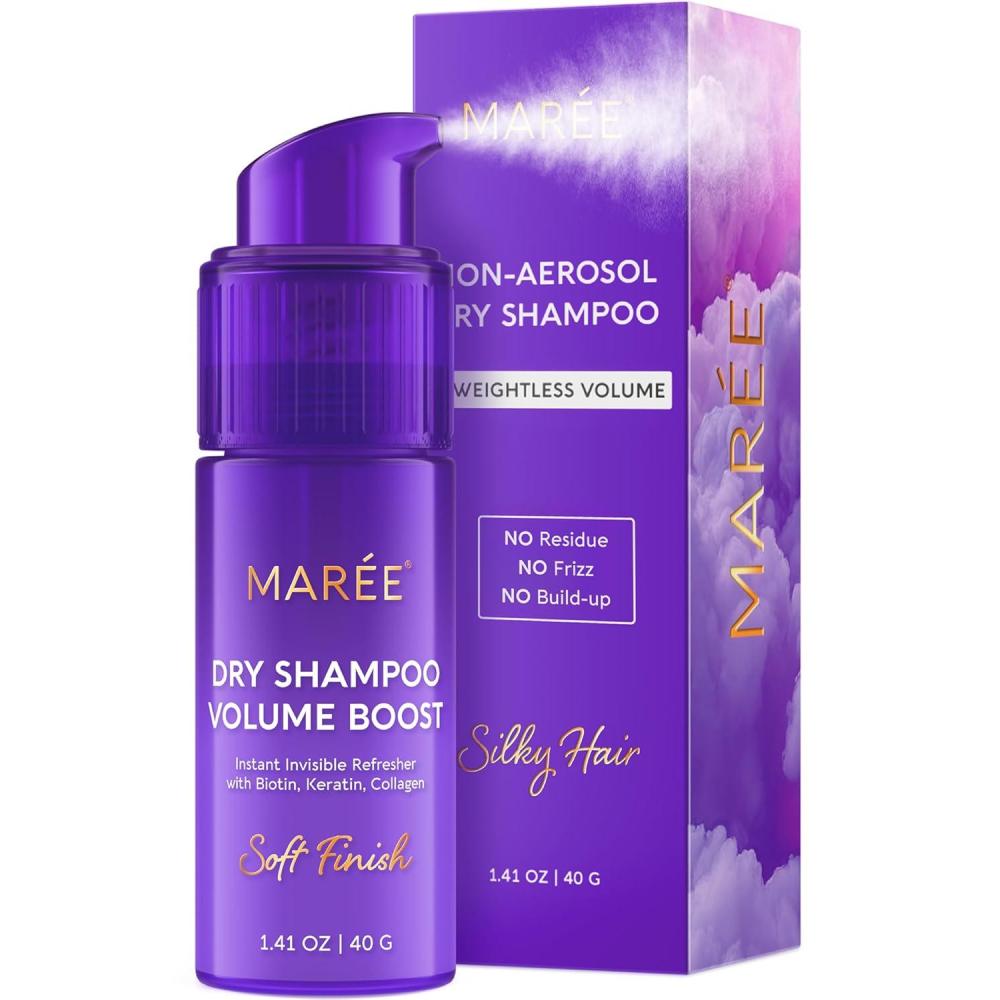 MAREE Dry Shampoo for Women & Men – Volumizing Non Aerosol Dry Shampoo Powder with Biotin, Keratin & Protein – Travel Size Dry Shampoo for Hair Care – No Residue Talc-Free Shampoo Seco Para Mujer(1.41 Ounce (Pack of 1))