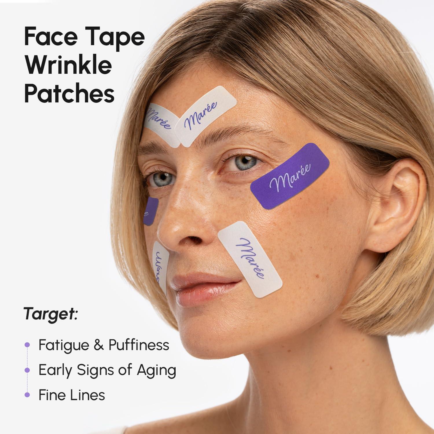 MAREE Face Lift Tape Wrinkle Patches – Anti-Wrinkle Patches for Lip – Smile Line Patches for Eyes, Neck & Forehead – Neck Lift Face Tape for Wrinkles – Overnight Lifting Stickers for Women – 224 Pcs