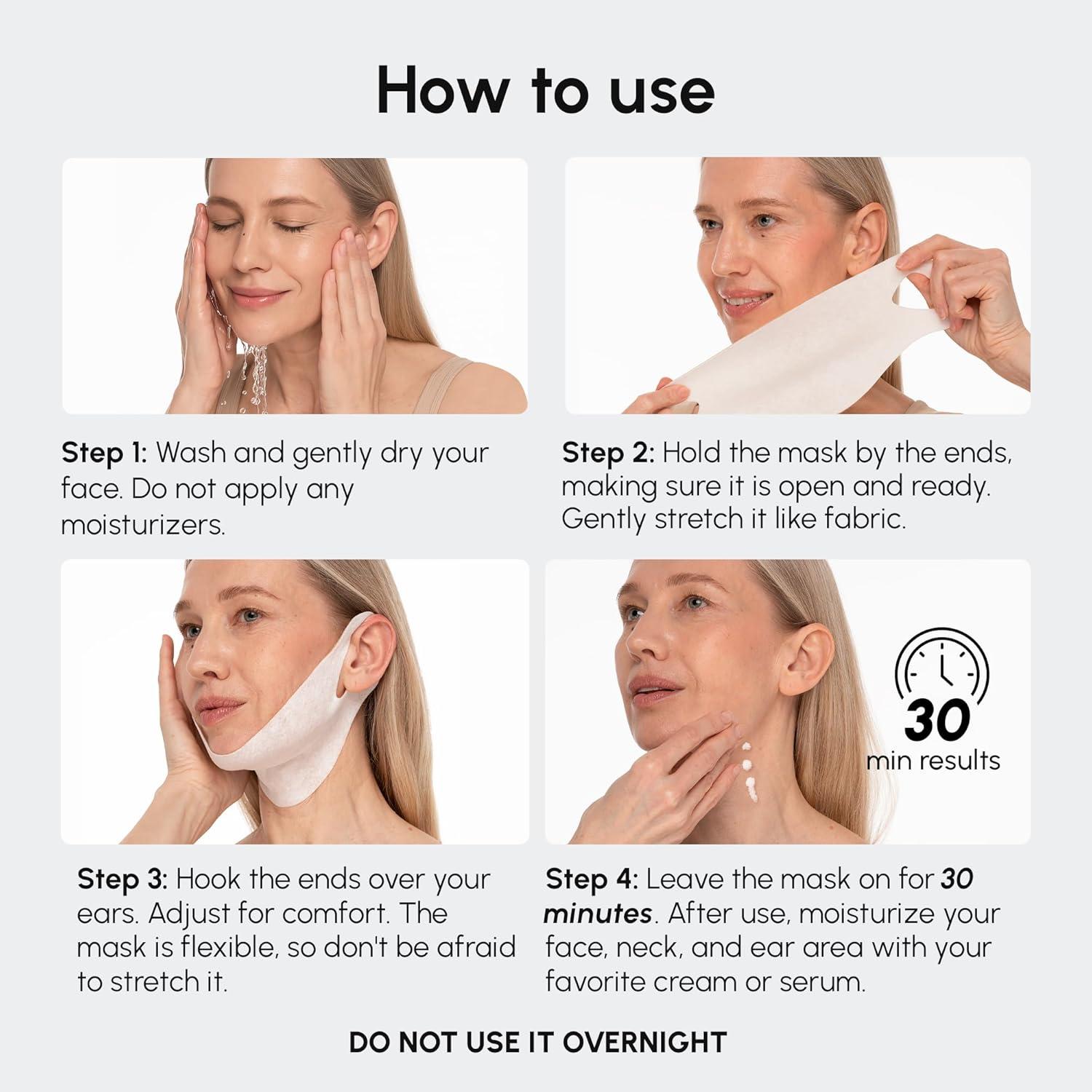 MAREE V Line Lifting Mask with 24K Gold – Deep Collagen Face Mask for Women – Jawline Shaper Mask with Retinol & Hyaluronic Acid – Neck Tightening & Firming – Double Chin Strap for Face Lift(24K Gold)