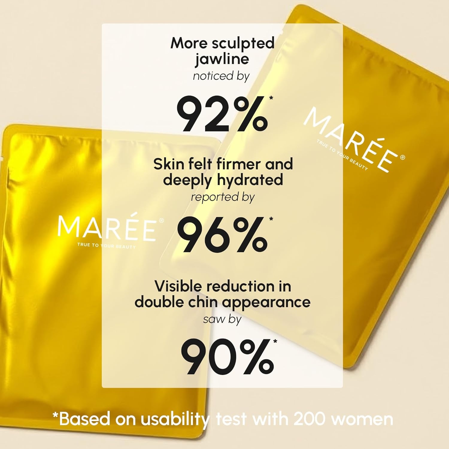 MAREE V Line Lifting Mask with PDRN Salmon DNA – Deep Collagen Face Mask for Women – Jawline Shaper Facial Masks with Retinol – Tightening & Firming Neck Lift Tape – Double Chin Strap for Face Lift(Gold)