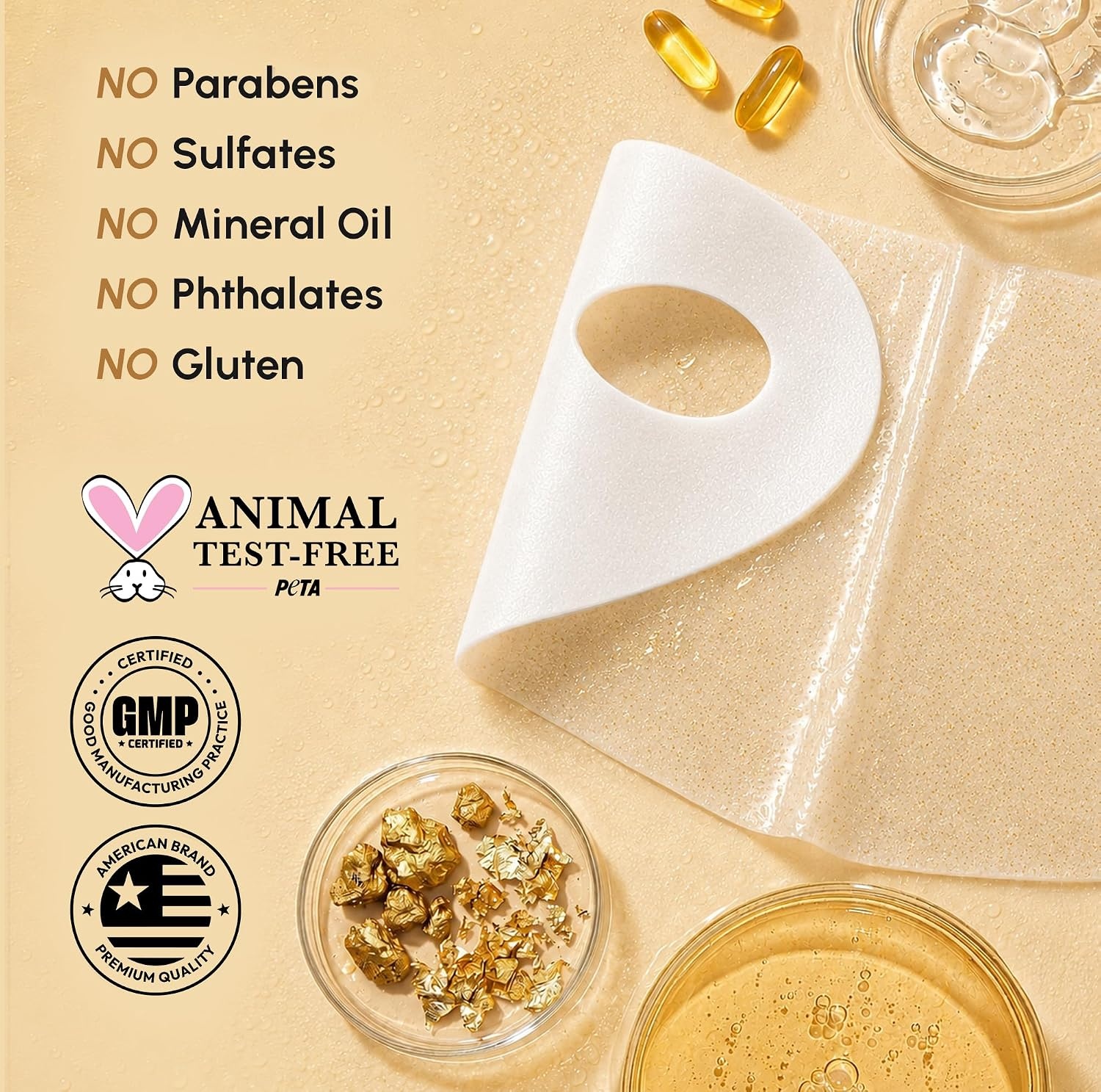 MAREE V Line Lifting Mask with PDRN Salmon DNA – Deep Collagen Face Mask for Women – Jawline Shaper Facial Masks with Retinol – Tightening & Firming Neck Lift Tape – Double Chin Strap for Face Lift(Gold)