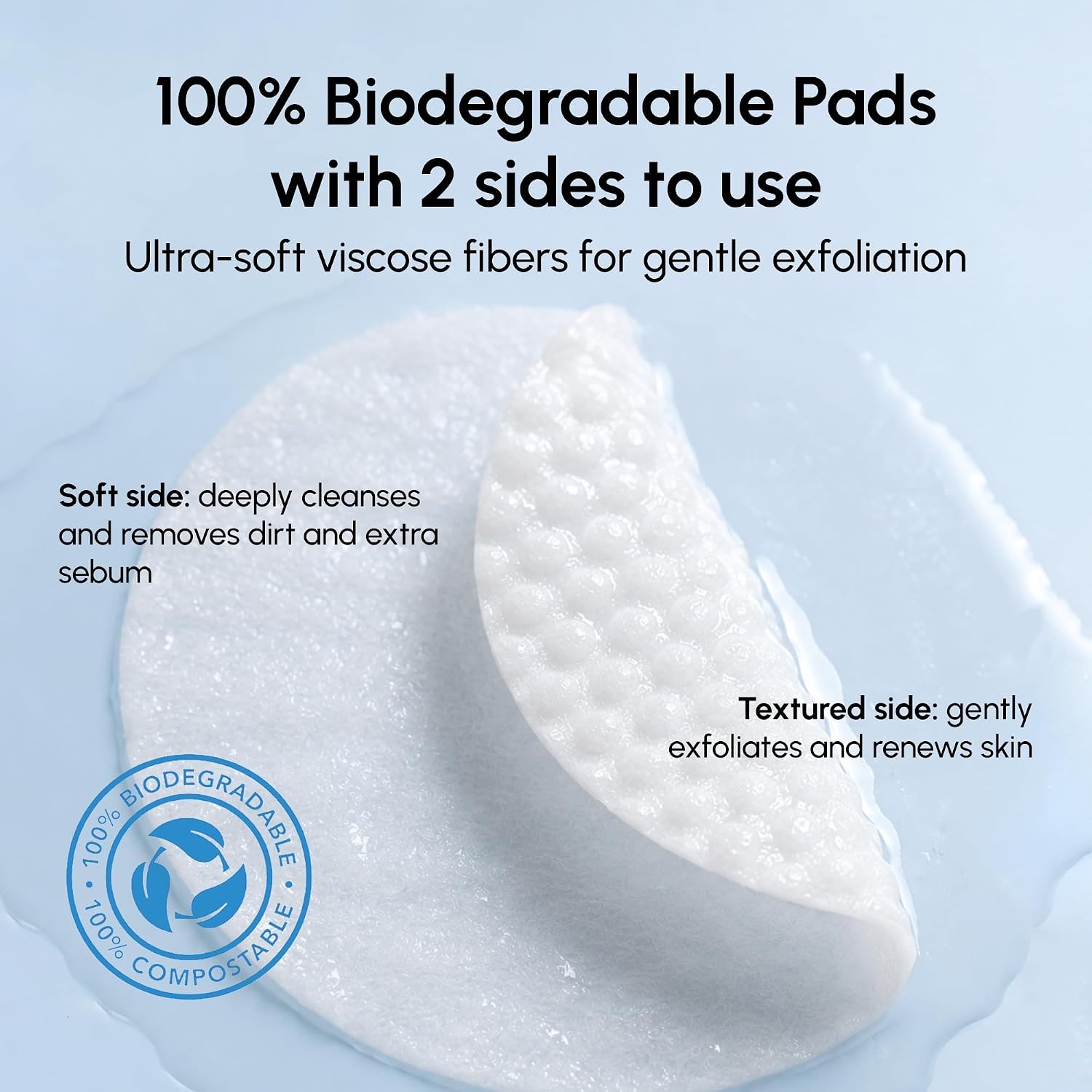 MAREE Self Tanning Facial Pads – Exfoliating Glow Pads & Tan Towels for Face & Body – Travel Size Self Tanner Wipes for Sunless Face Tanning – No Rinse Gradual Natural Fair to Medium Tan Towelettes(Azure)