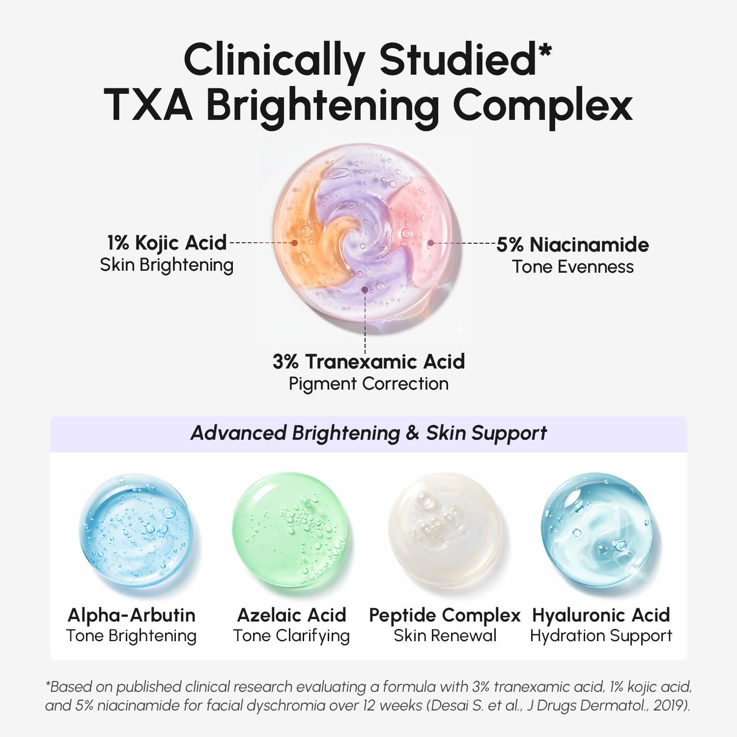 MAREE TXA Tranexamic Acid Serum Cream with Microspicules 100,000 PPM Complex – Alpha Arbutin Cream – Face Crema para Manchas Oscuras en la Cara(Purpl)