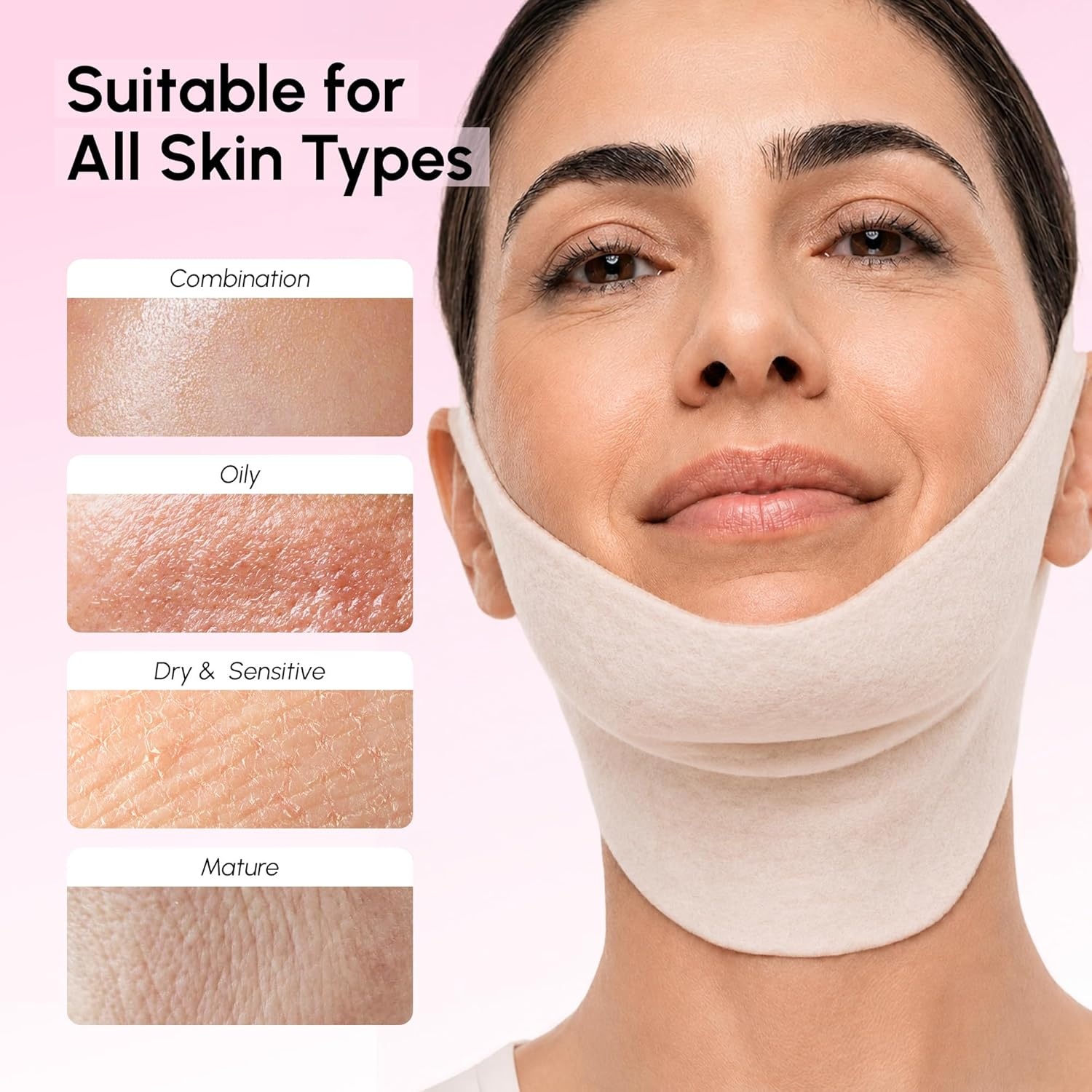 MAREE V Line Lifting Mask – Anti Aging Neck Lift Tape & Chin Strap for Sleeping – Tightening and Lifting Neck Wrinkle Patch and Double Chin Reducer for Face Lift – Depuffer Jawline Shaper Facial Masks(5 Count (Pack of 1))
