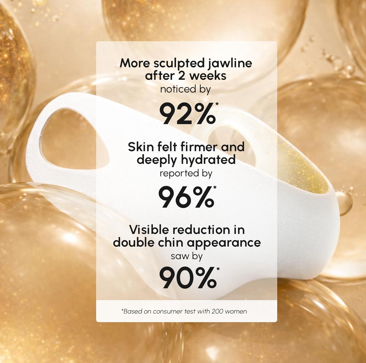 MAREE Chin Strap V Line Lifting Mask – 24K Gold Face & Neck Lift Tape Mask – Double Chin Strap for Sleeping – Neck Wrinkle Patches Reducer & Jawline Shaper for Firming, Tightening & Lifting – 10 PCS(10 Count (Pack of 1))