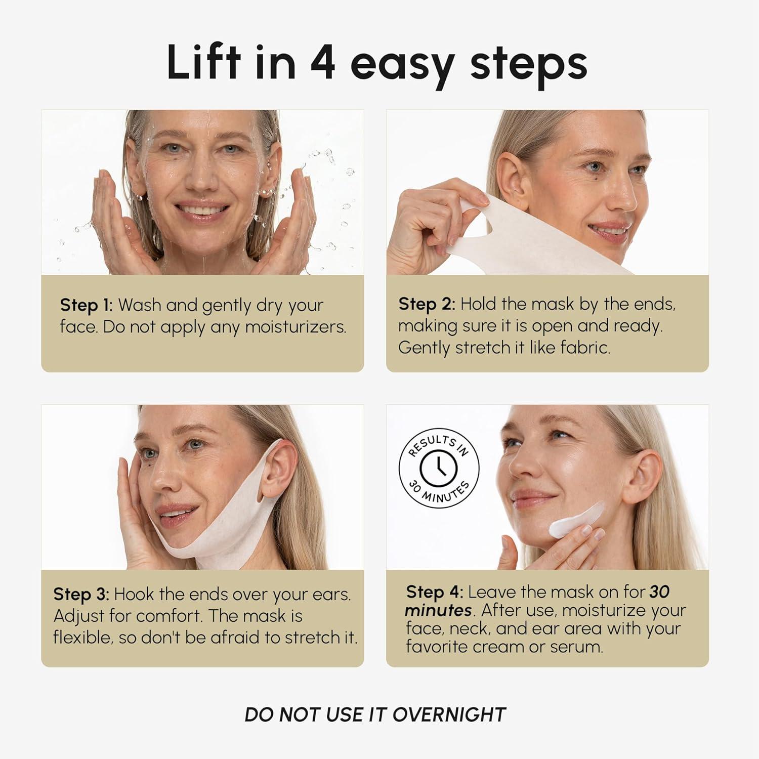 MAREE Chin Strap V Line Lifting Mask – 24K Gold Face & Neck Lift Tape Mask – Double Chin Strap for Sleeping – Neck Wrinkle Patches Reducer & Jawline Shaper for Firming, Tightening & Lifting – 10 PCS(10 Count (Pack of 1))