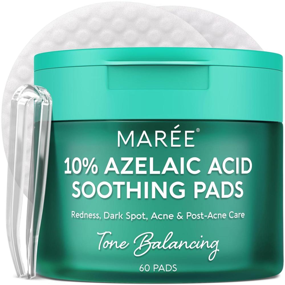 MAREE Hyaluronic Acid Toner Pads – Hydrating Face Wipes for Women Cleansing – Zero Pore Toning Brightening Exfoliating Face Pads – Pore Reducer Facial Peels – Acne Treatment Device(Turquoise)