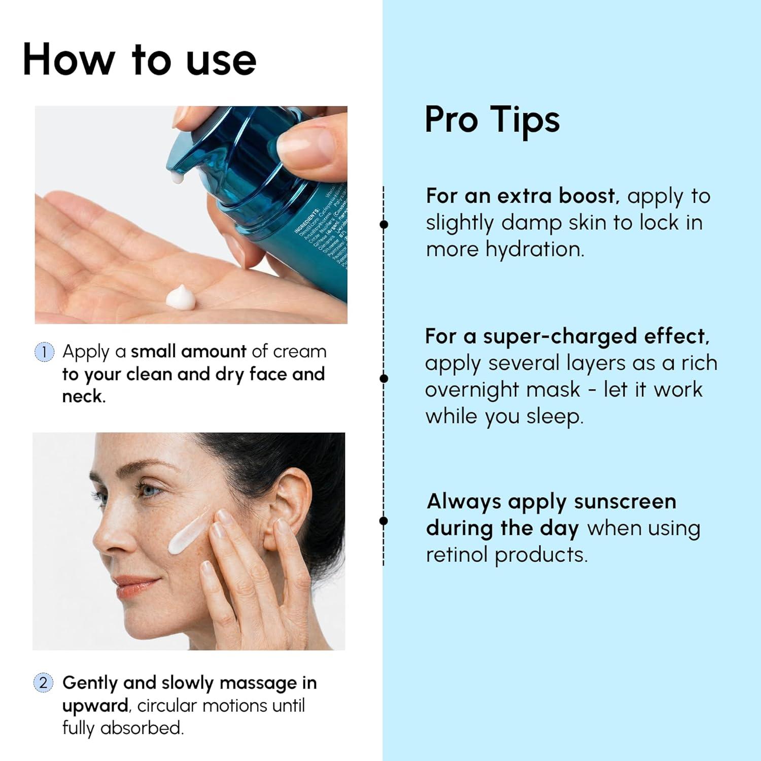 MAREE Face Moisturizer – Retinol Face Cream for Women Moisturizing with Collagen & Hyaluronic Acid – Day & Night Anti-Aging Facial Wrinkle DD Cream Moisturizer for Dry Skin – Crema Para la Cara(Firming & Lifting)