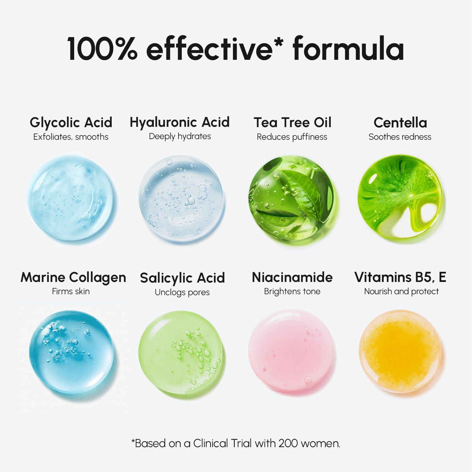 MAREE Hyaluronic Acid Toner Pads – Hydrating Face Wipes for Women Cleansing – Zero Pore Toning Brightening Exfoliating Face Pads – Pore Reducer Facial Peels – Acne Treatment Device(Azure)