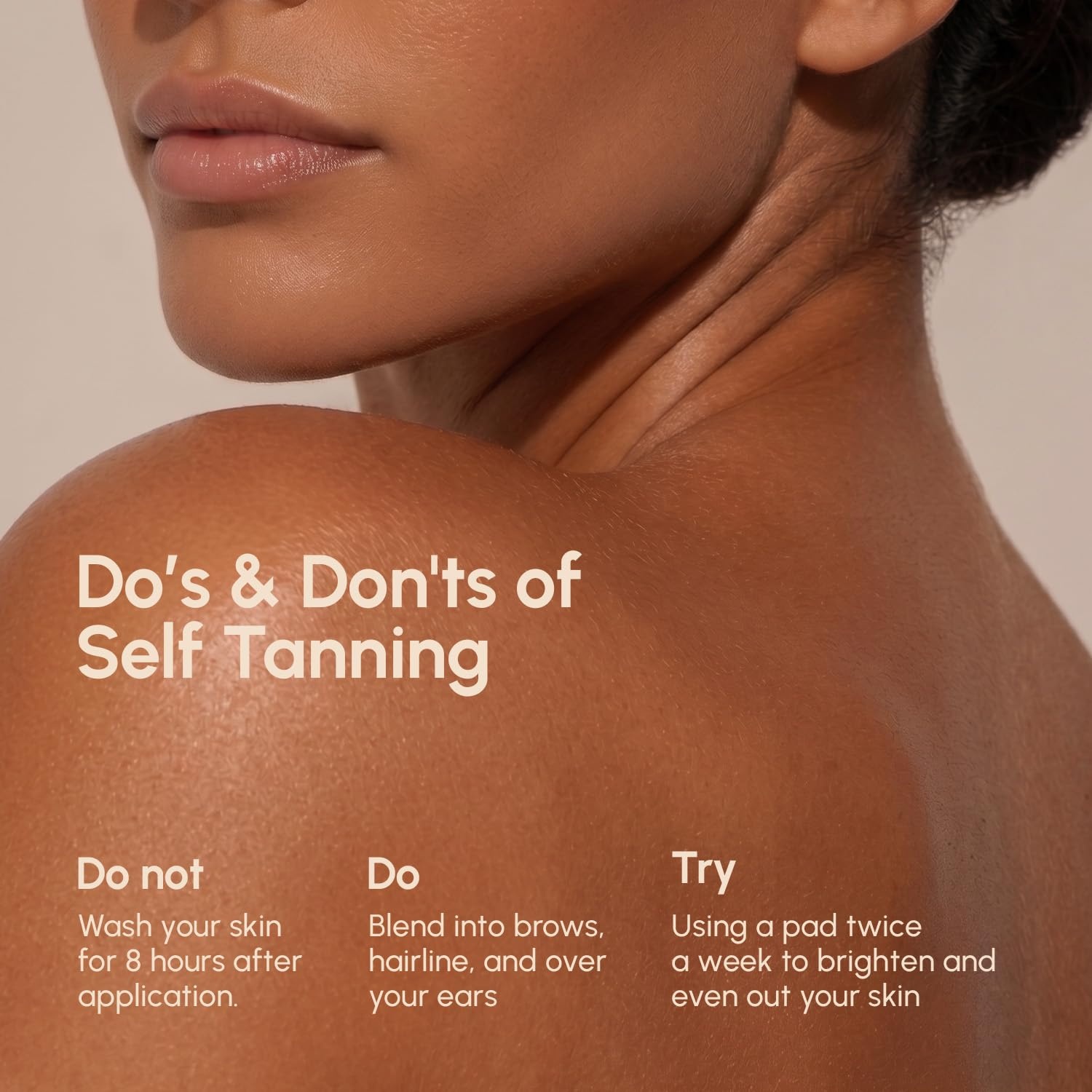 MAREE Self Tanning Facial Pads – Exfoliating Glow Pads & Tan Towels for Face & Body – Travel Size Self Tanner Wipes for Sunless Face Tanning – No Rinse Gradual Natural Fair to Medium Tan Towelettes(Brown)
