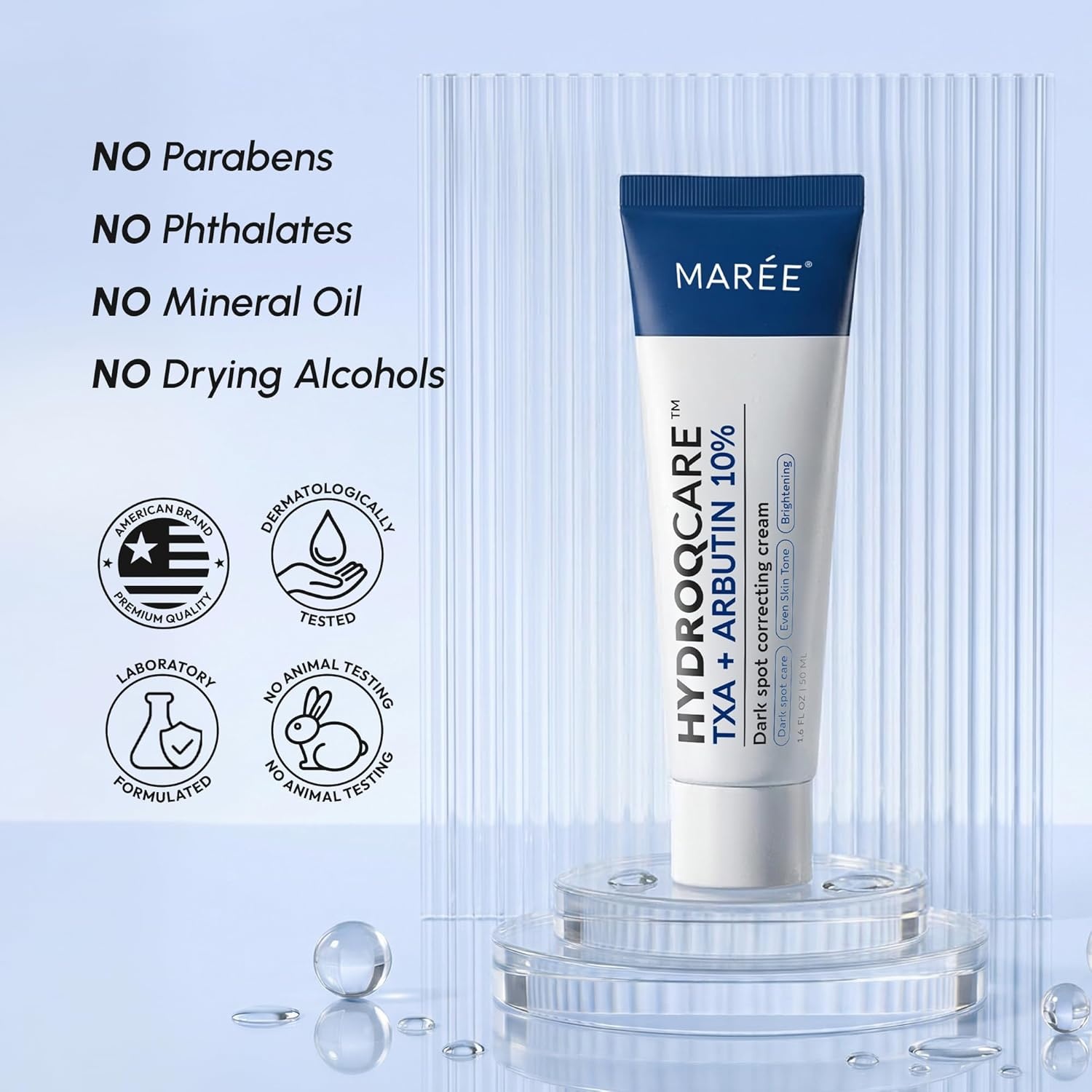 MAREE 10% Tranexamic Serum Cream – Alpha Arbutin Cream with Tranexamic Acid, Niacinamide – Dark Spot Corrector with Alfa Arbutin – Acido Tranexamico Crema para Manchas Oscuras en la Cara(White)
