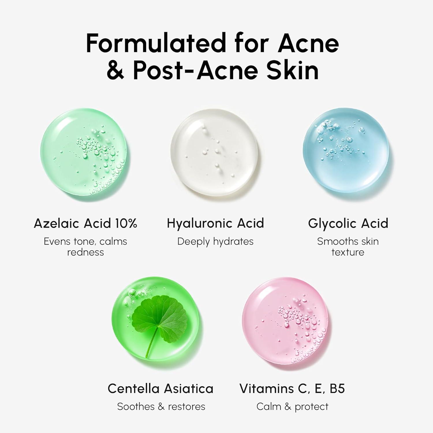 MAREE Glycolic Acid Pads – Toner Pads for Face Cleansing – Exfoliating Pad with Tea Tree Oil, Salicylic Acid & Vitamins E, B3, B5 – Acne Clearing, Skin Pore Resurfacing & Radiance Device – 80 Count(Azelaic Pads)
