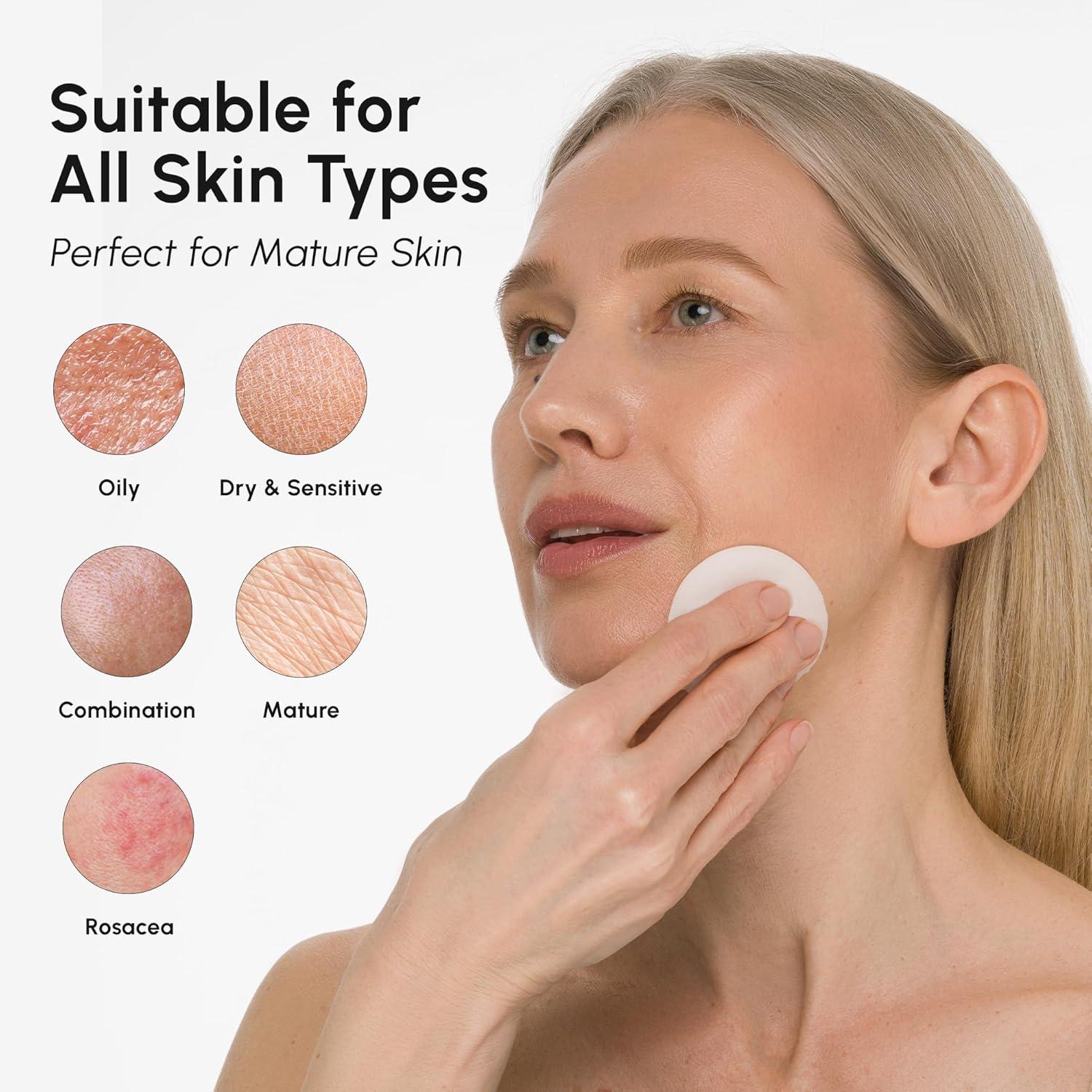 MAREE Glycolic Acid Pads – Toner Pads for Face Cleansing – Exfoliating Pad with Tea Tree Oil, Salicylic Acid & Vitamins E, B3, B5 – Acne Clearing, Skin Pore Resurfacing & Radiance Device – 80 Count(Azelaic Pads)