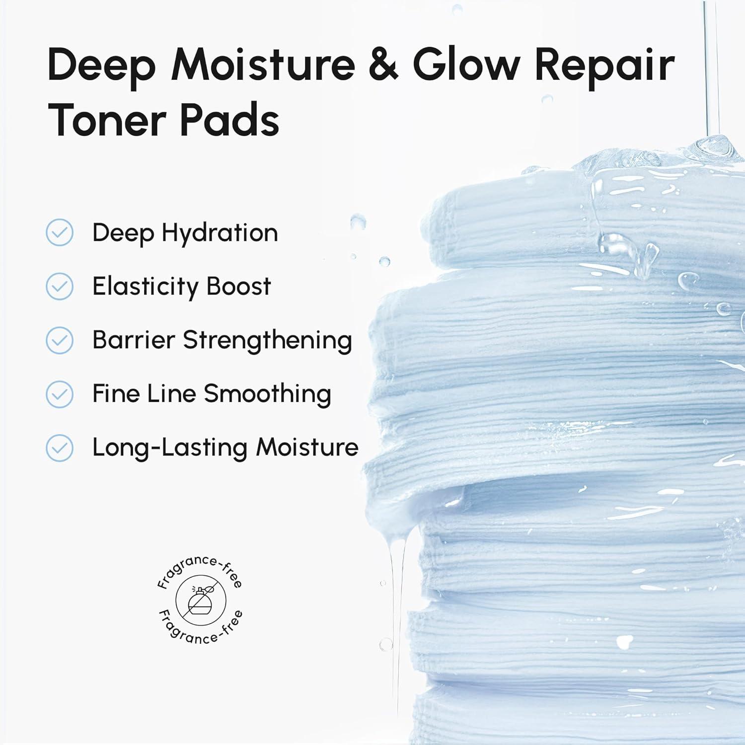 MAREE Hyaluronic Acid Toner Pads – Hydrating Face Wipes for Women Cleansing – Zero Pore Toning Brightening Exfoliating Face Pads – Pore Reducer Facial Peels – Acne Treatment Device(Sky Blue)