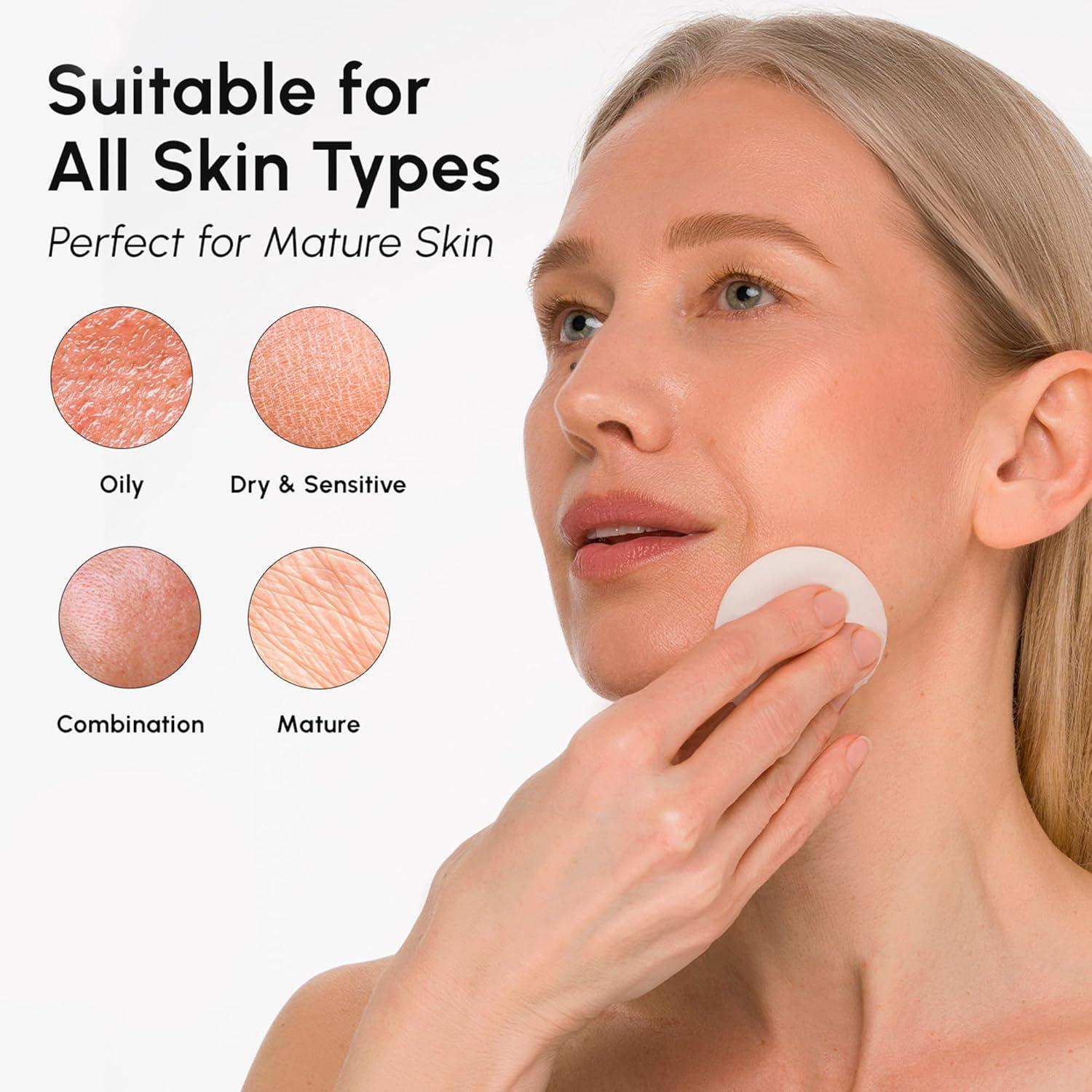 MAREE Hyaluronic Acid Toner Pads – Hydrating Face Wipes for Women Cleansing – Zero Pore Toning Brightening Exfoliating Face Pads – Pore Reducer Facial Peels – Acne Treatment Device(Sky Blue)
