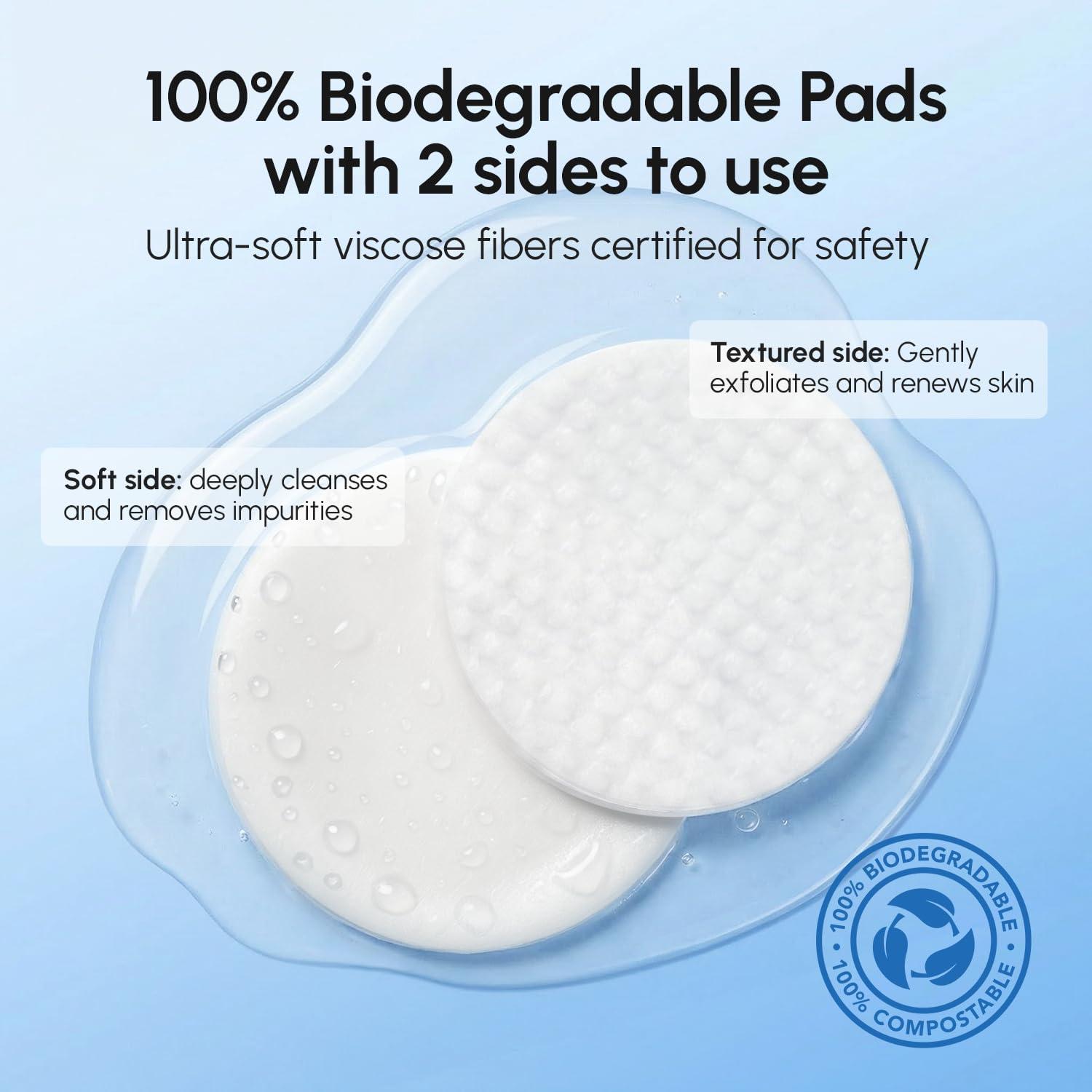 MAREE Hyaluronic Acid Toner Pads – Hydrating Face Wipes for Women Cleansing – Zero Pore Toning Brightening Exfoliating Face Pads – Pore Reducer Facial Peels – Acne Treatment Device(Dark Blue)