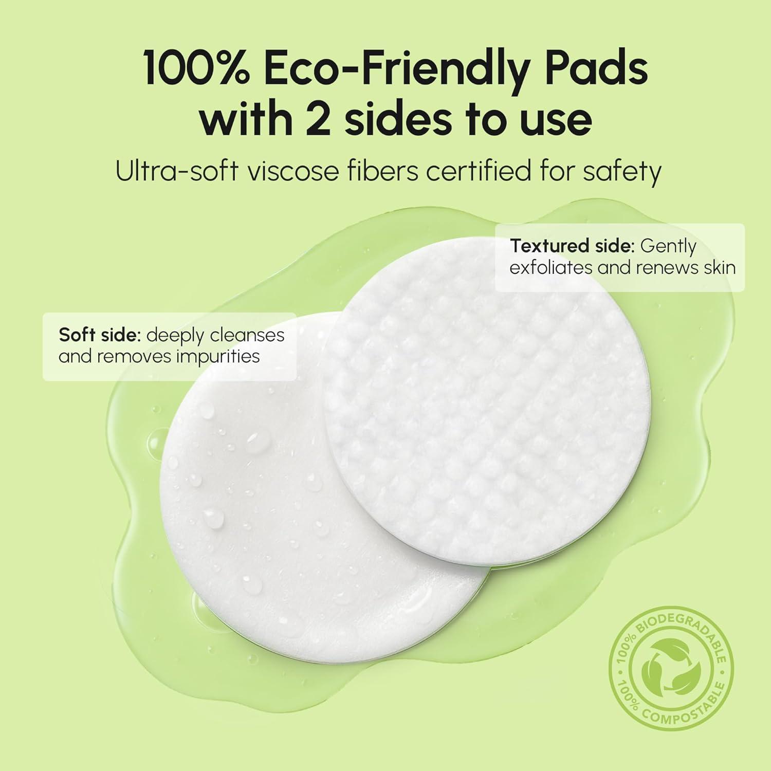 MAREE Hyaluronic Acid Toner Pads – Hydrating Face Wipes for Women Cleansing – Zero Pore Toning Brightening Exfoliating Face Pads – Pore Reducer Facial Peels – Acne Treatment Device(Green)