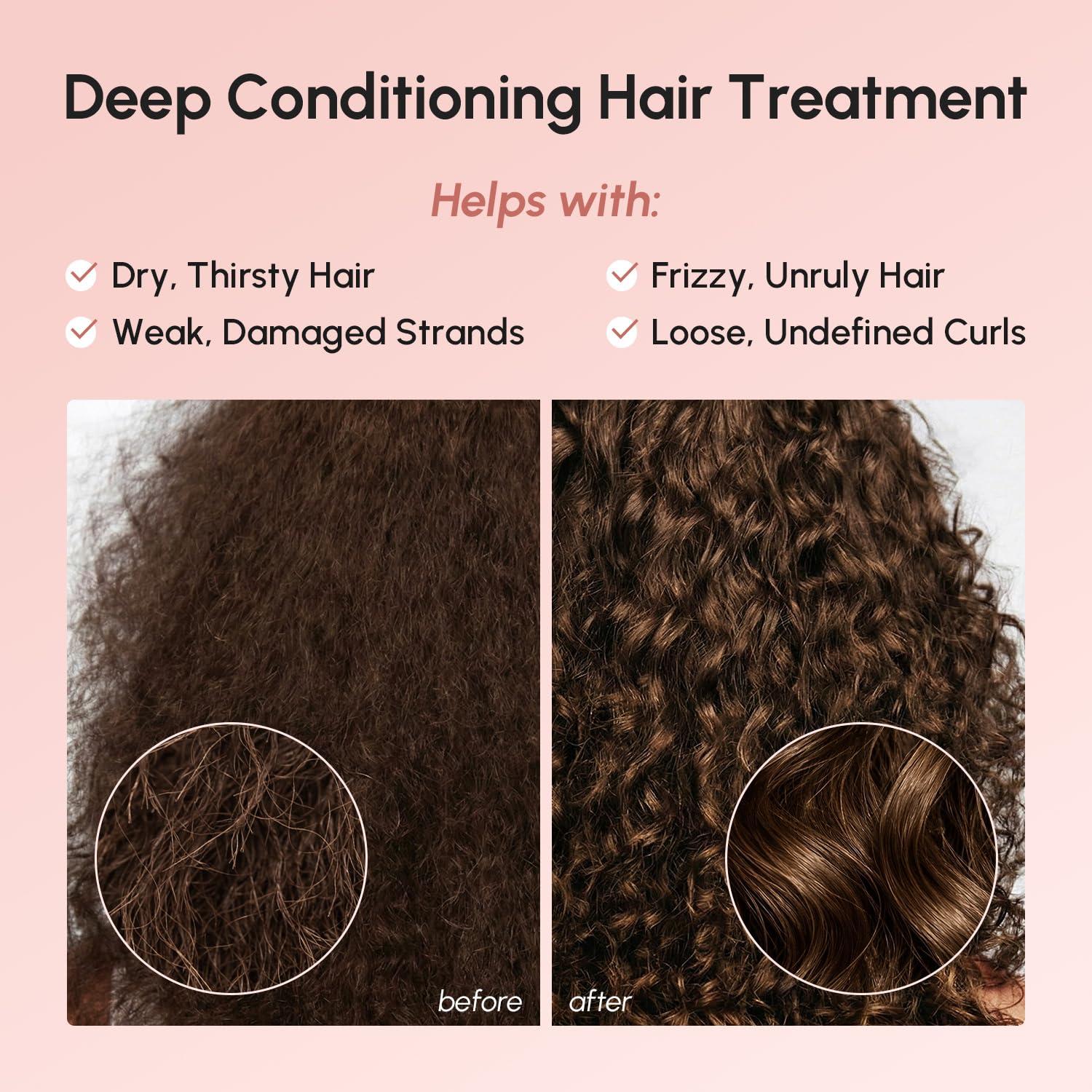 MAREE Curl Repair Hair Mask – Deep Conditioning Care for Damaged, Dry Curly Hair Products for Women & Men – Curl Moisturizer & Conditioner – Tratamiento Mascarilla para el Cabello Seco y Maltratado(Curly)