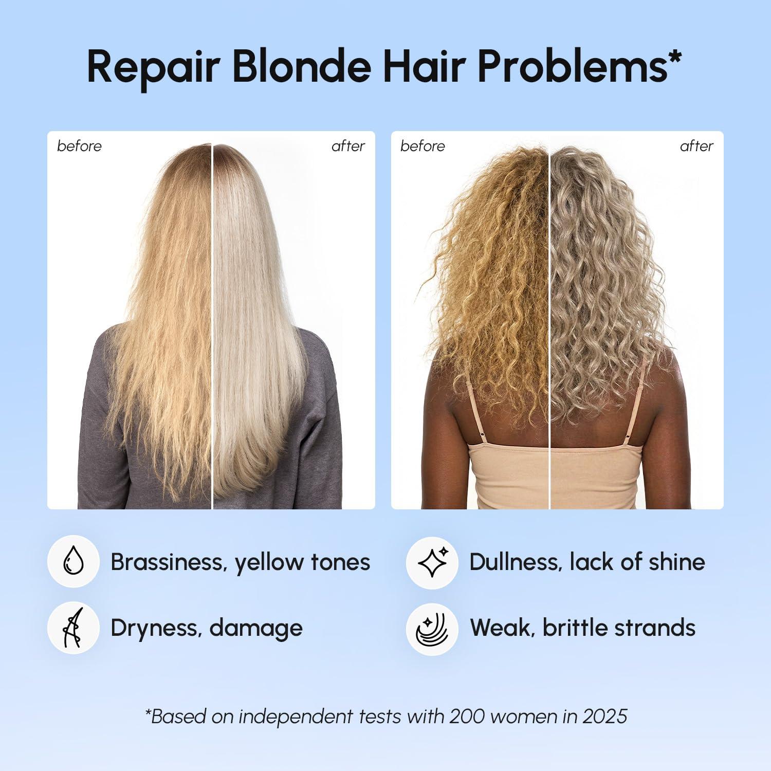 MAREE Anti Yellow Purple Hair Mask for Damaged Hair – Purple Deep Conditioner & Blonde Toner – Hydrating Deep Conditioning for Dry, Curly, Blonde, Orange, Brassy, Bleached – Mascarilla para el Cabello