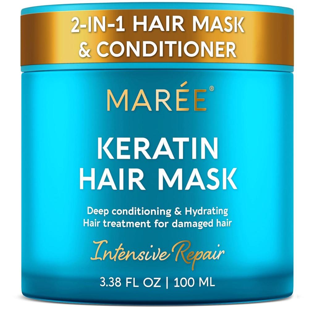 MAREE Curl Repair Hair Mask – Deep Conditioning Care for Damaged, Dry Curly Hair Products for Women & Men – Curl Moisturizer & Conditioner – Tratamiento Mascarilla para el Cabello Seco y Maltratado(Keratin)