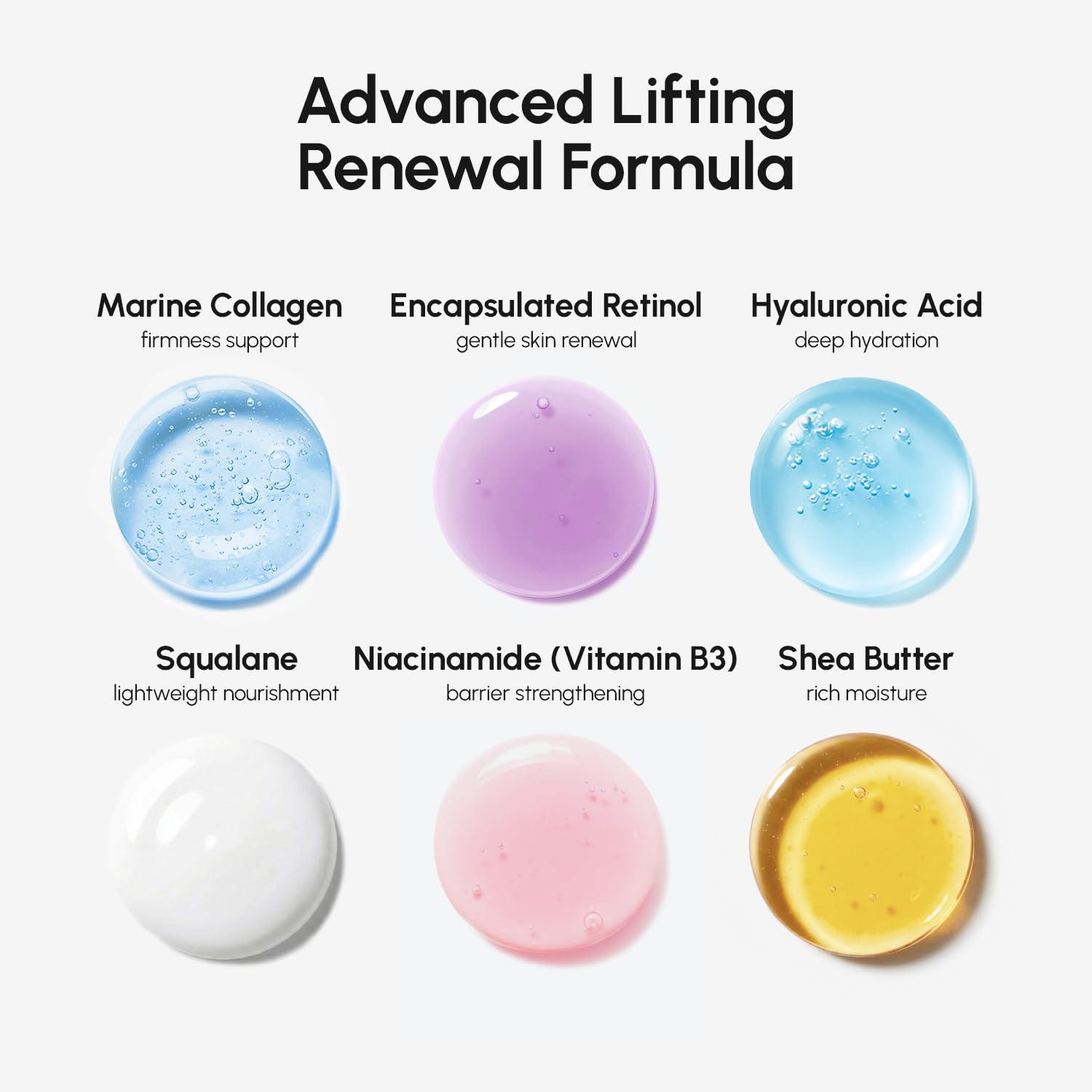 MAREE Face Moisturizer – Retinol Face Cream for Women Moisturizing with Collagen & Hyaluronic Acid – Day & Night Anti-Aging Facial Wrinkle DD Cream Moisturizer for Dry Skin – Crema Para la Cara(Wrinkle Smoothing)