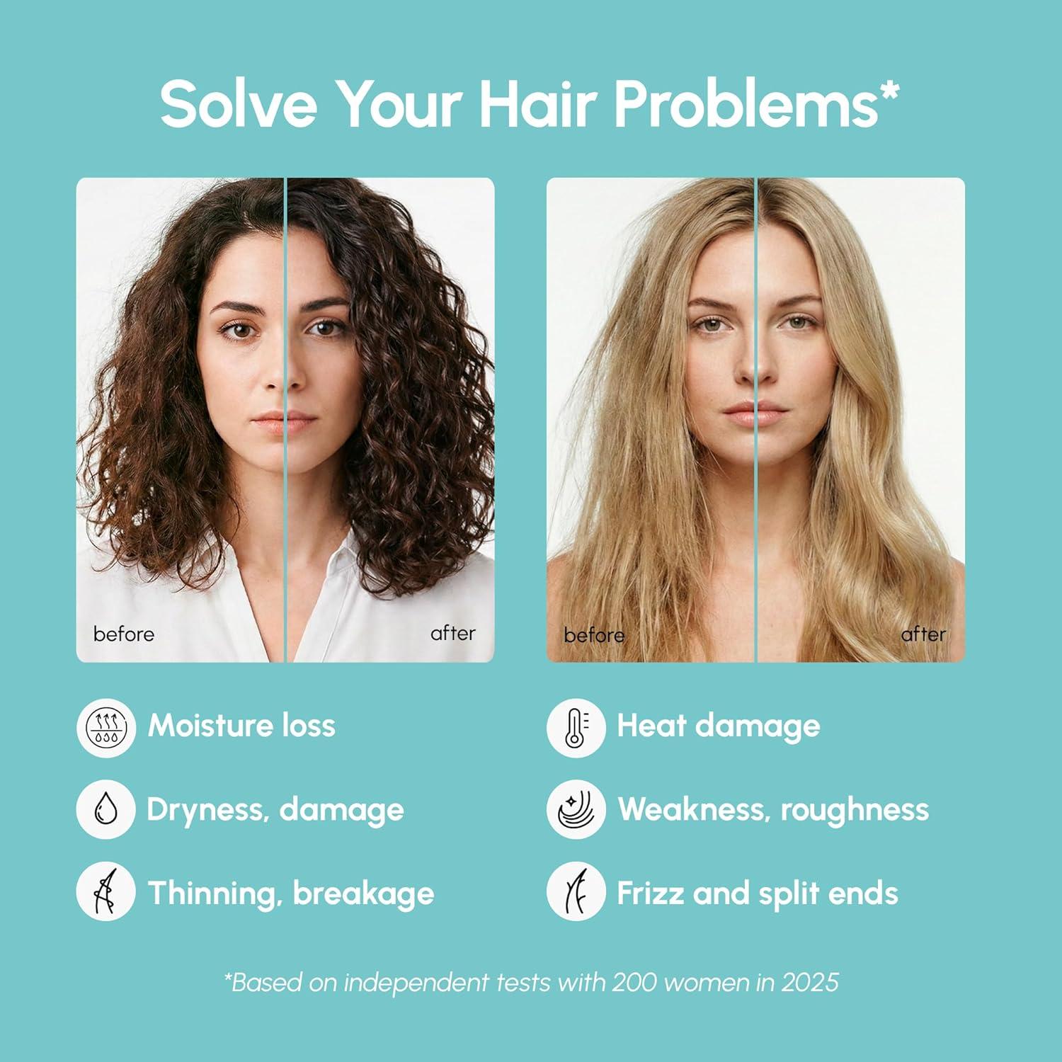 MAREE Curl Repair Hair Mask – Deep Conditioning Care for Damaged, Dry Curly Hair Products for Women & Men – Curl Moisturizer & Conditioner – Tratamiento Mascarilla para el Cabello Seco y Maltratado(Leave-In Hair Mask)