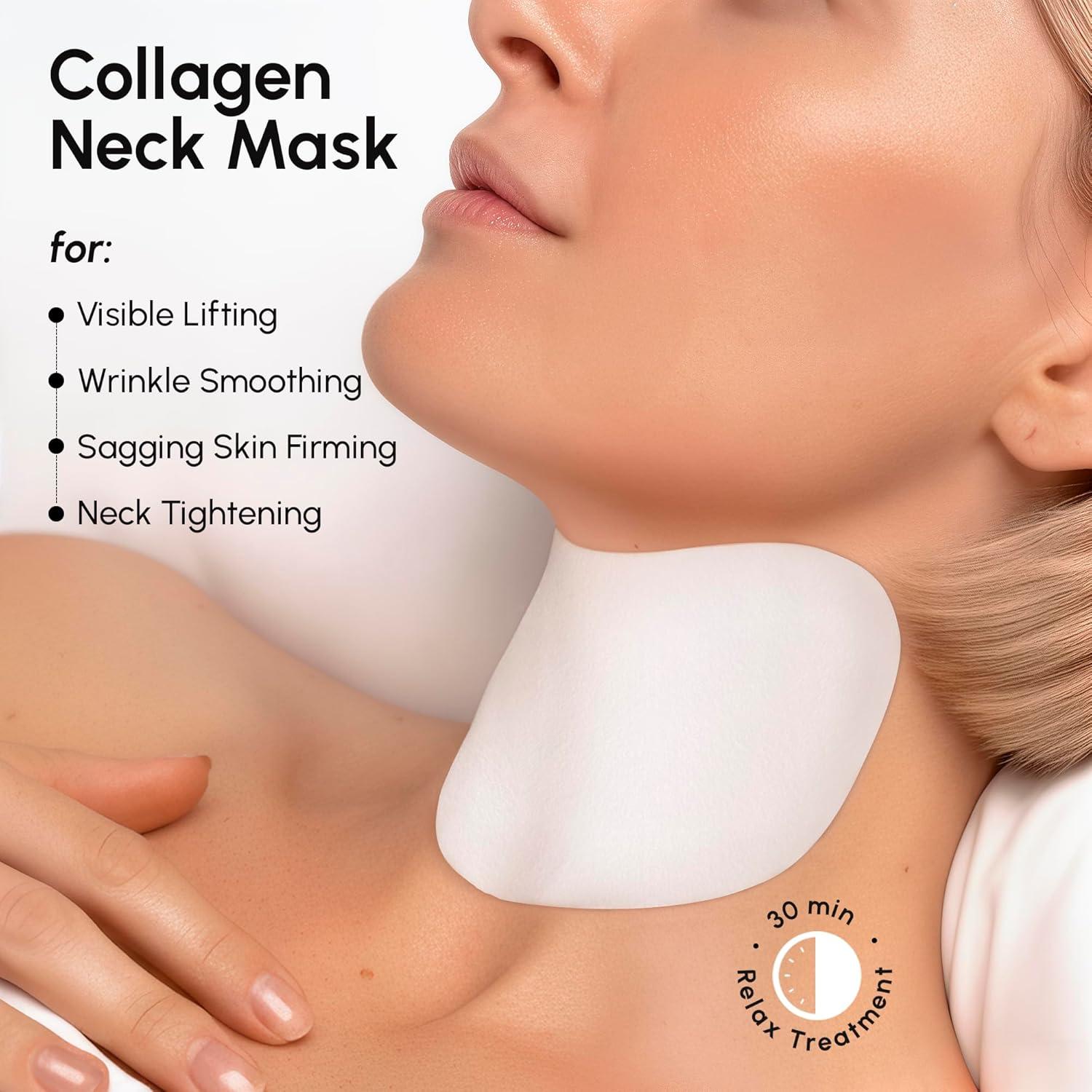 MAREE Neck Wrinkle Patches – Collagen Anti-Wrinkle Patches with Retinol & Hyaluronic Acid for Face Lift – Neck Mask for Tightening and Firming – Neck Lifting Mask & Face Tape for Neck Wrinkles – 5 Pcs