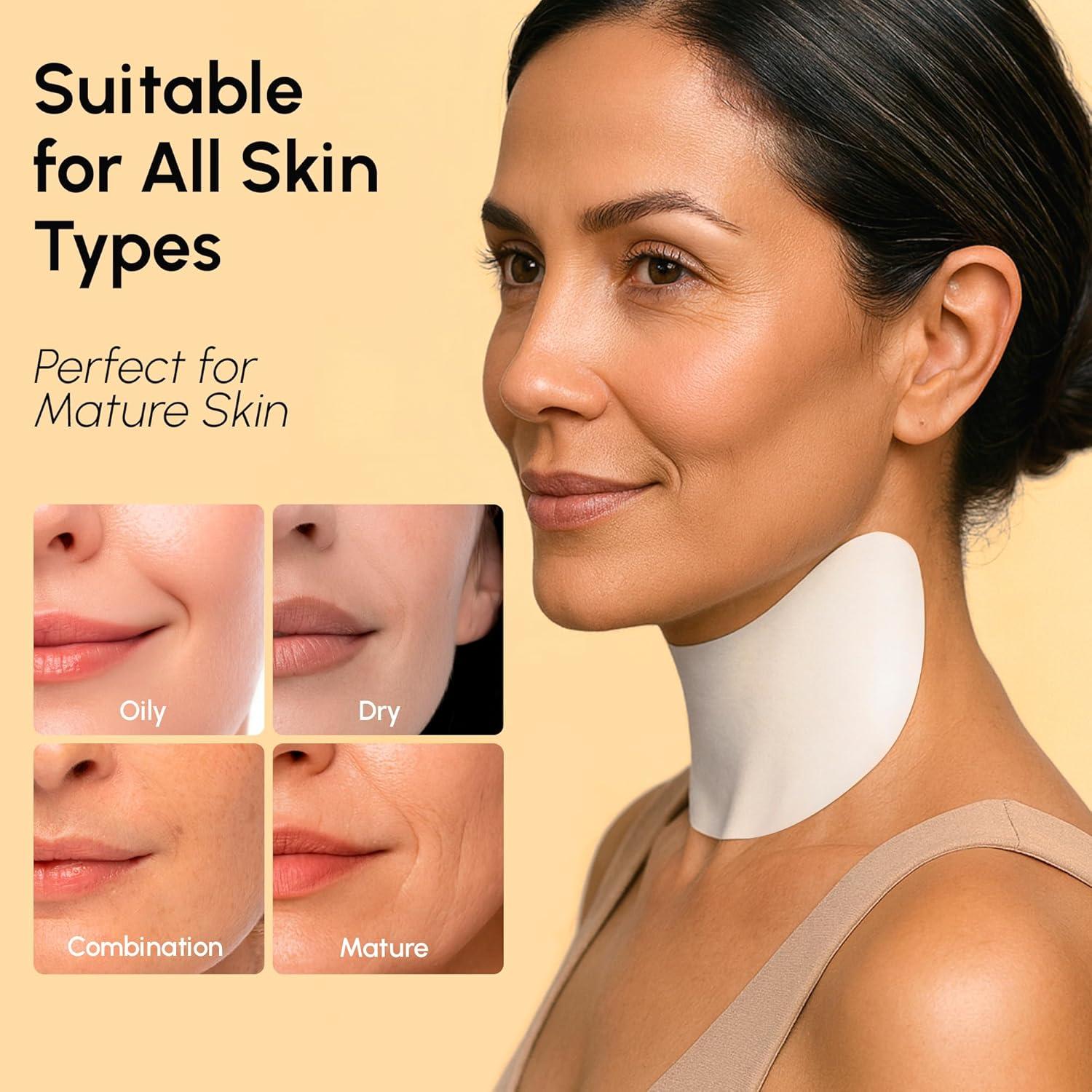 MAREE Neck Wrinkle Patches – Collagen Anti-Wrinkle Patches with Retinol & Hyaluronic Acid for Face Lift – Neck Mask for Tightening and Firming – Neck Lifting Mask & Face Tape for Neck Wrinkles – 5 Pcs