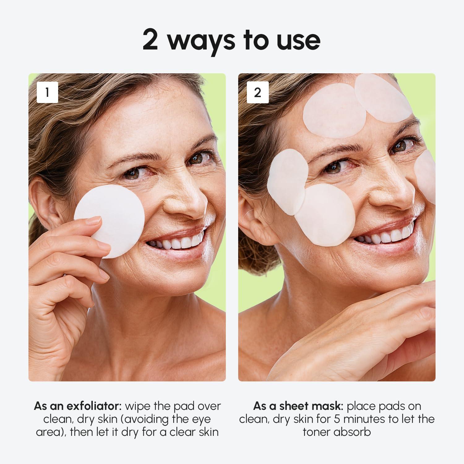 MAREE Glycolic Acid Pads – Toner Pads for Face Cleansing – Exfoliating Pad with Tea Tree Oil, Salicylic Acid & Vitamins E, B3, B5 – Acne Clearing, Skin Pore Resurfacing & Radiance Device – 50 Count(Blemish Toner Pads)