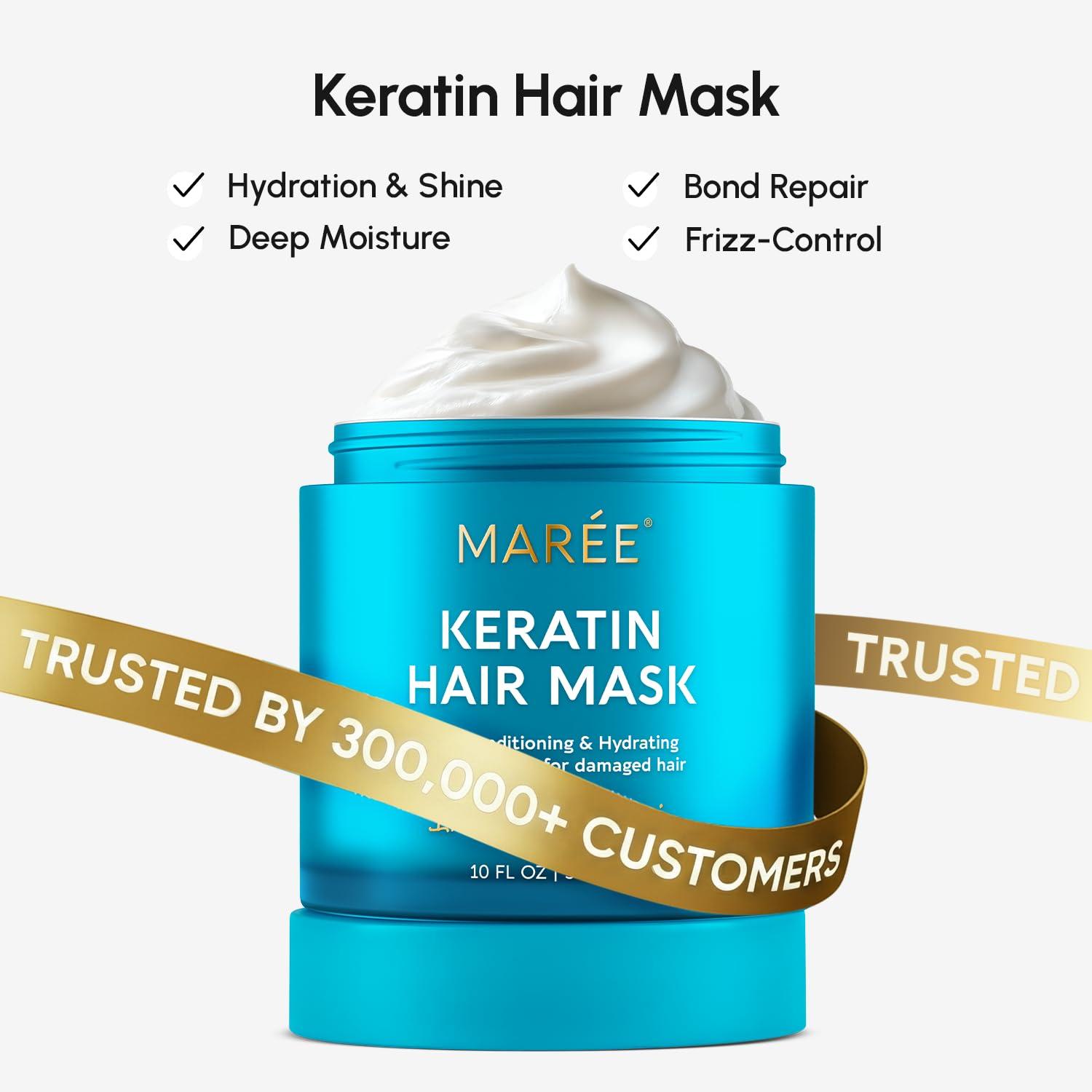 MAREE 10-in-1 Heat Protection Spray for Hair – Heat Protectant for Hair with Keratin, Collagen & Argan Oil – Frizz Control Hair Spray Women Care Product – Anti Frizz Protector de Calor para el Cabello(Texture Hair Spray)
