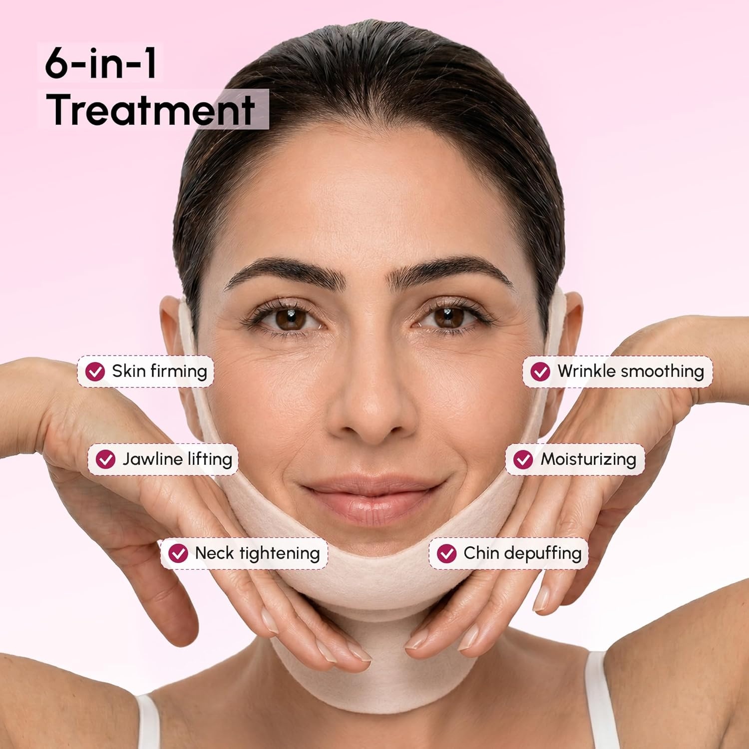 MAREE V Line Lifting Mask – Anti Aging Neck Lift Tape & Chin Strap for Sleeping – Tightening and Lifting Neck Wrinkle Patch and Double Chin Reducer for Face Lift – Depuffer Jawline Shaper Facial Masks(10 Count (Pack of 1))