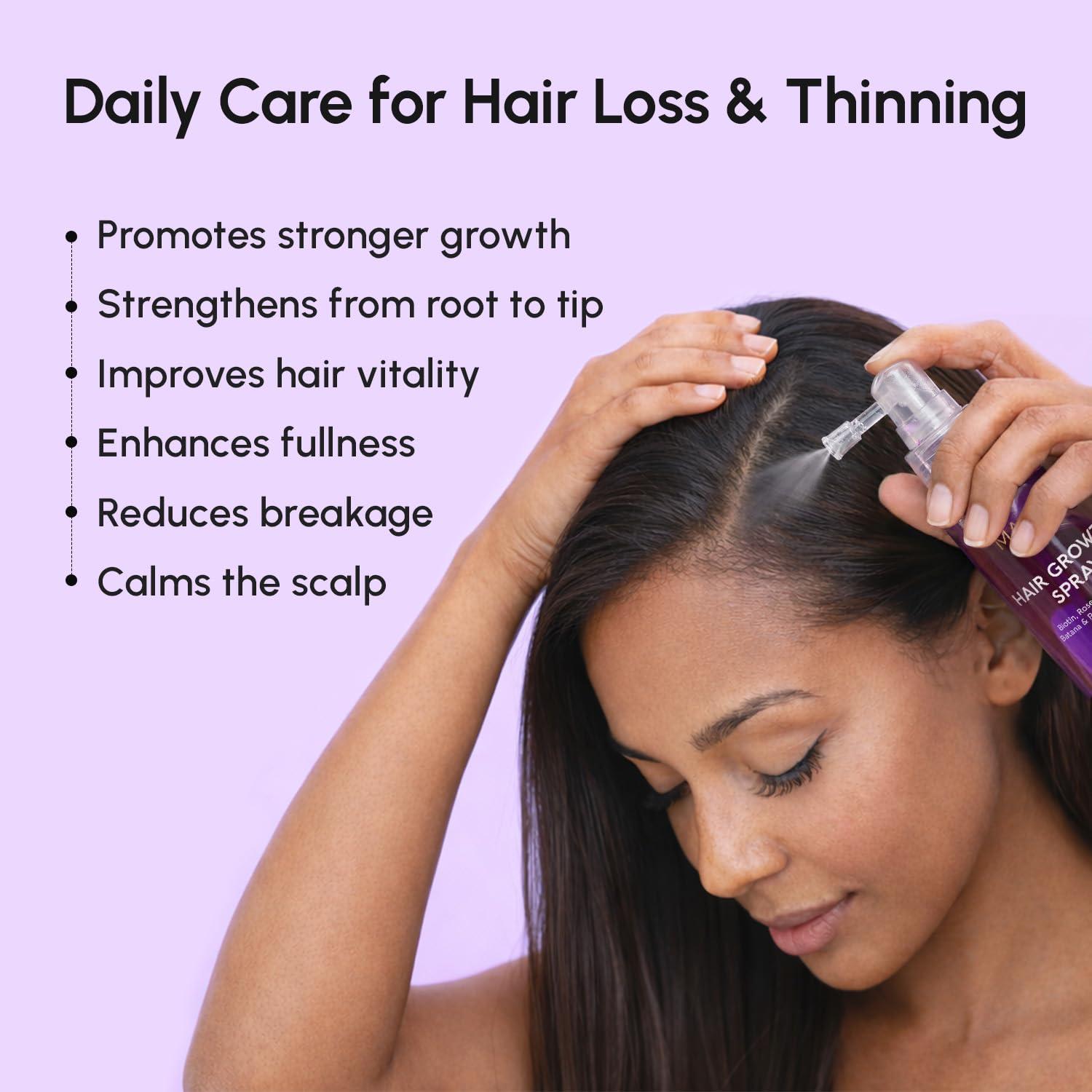 MAREE Hair Growth Spray – Caffeine, Batana, Castor & Rosemary Oil for Hair Growth – Products for Women & Men – Hair Oils for Hair Growth – Hair Thickening Spray for Roots – Hair Regrowth & Scalp Care(Hair Growth Spray)
