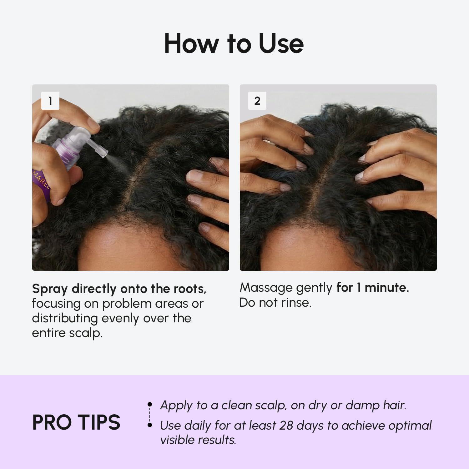 MAREE Hair Growth Spray – Caffeine, Batana, Castor & Rosemary Oil for Hair Growth – Products for Women & Men – Hair Oils for Hair Growth – Hair Thickening Spray for Roots – Hair Regrowth & Scalp Care(Hair Growth Spray)