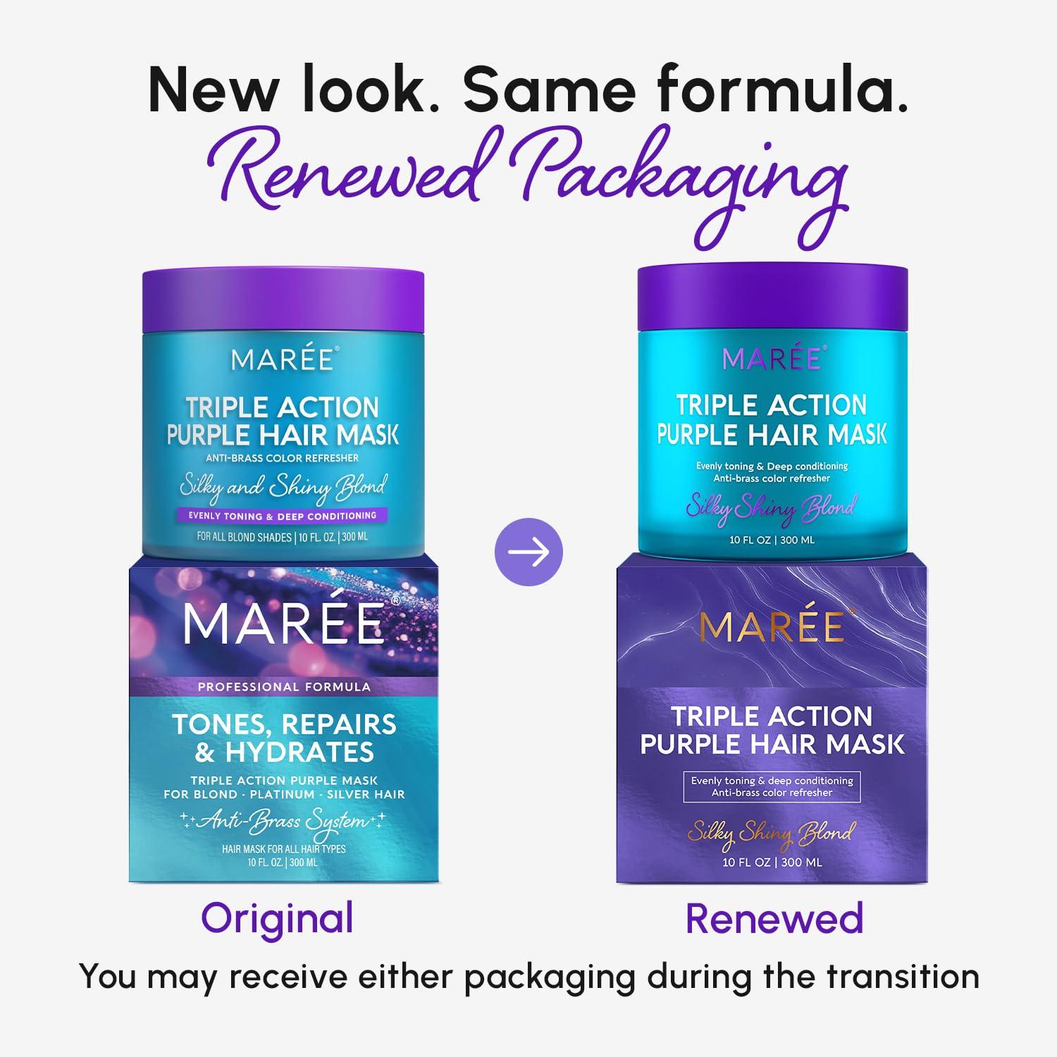 MAREE Deep Conditioning Leave-In Hair Mask for Damaged Hair – Keratin Hair Treatment with Biotin, Natural Oils & Vitamins – Leave-In Conditioner for Repair and Hydration – Mascarilla Para Cabello(Purple)