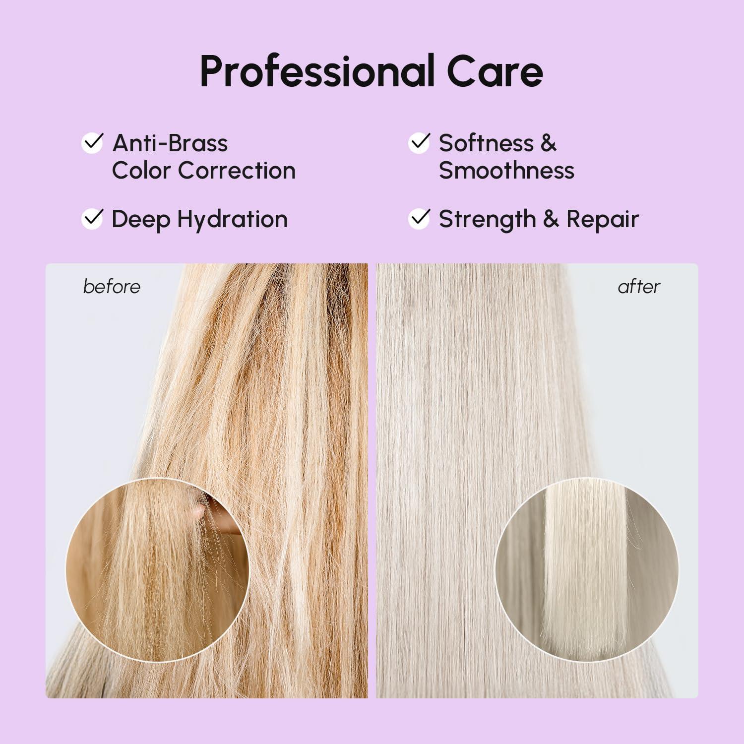 MAREE Deep Conditioning Leave-In Hair Mask for Damaged Hair – Keratin Hair Treatment with Biotin, Natural Oils & Vitamins – Leave-In Conditioner for Repair and Hydration – Mascarilla Para Cabello(Purple)