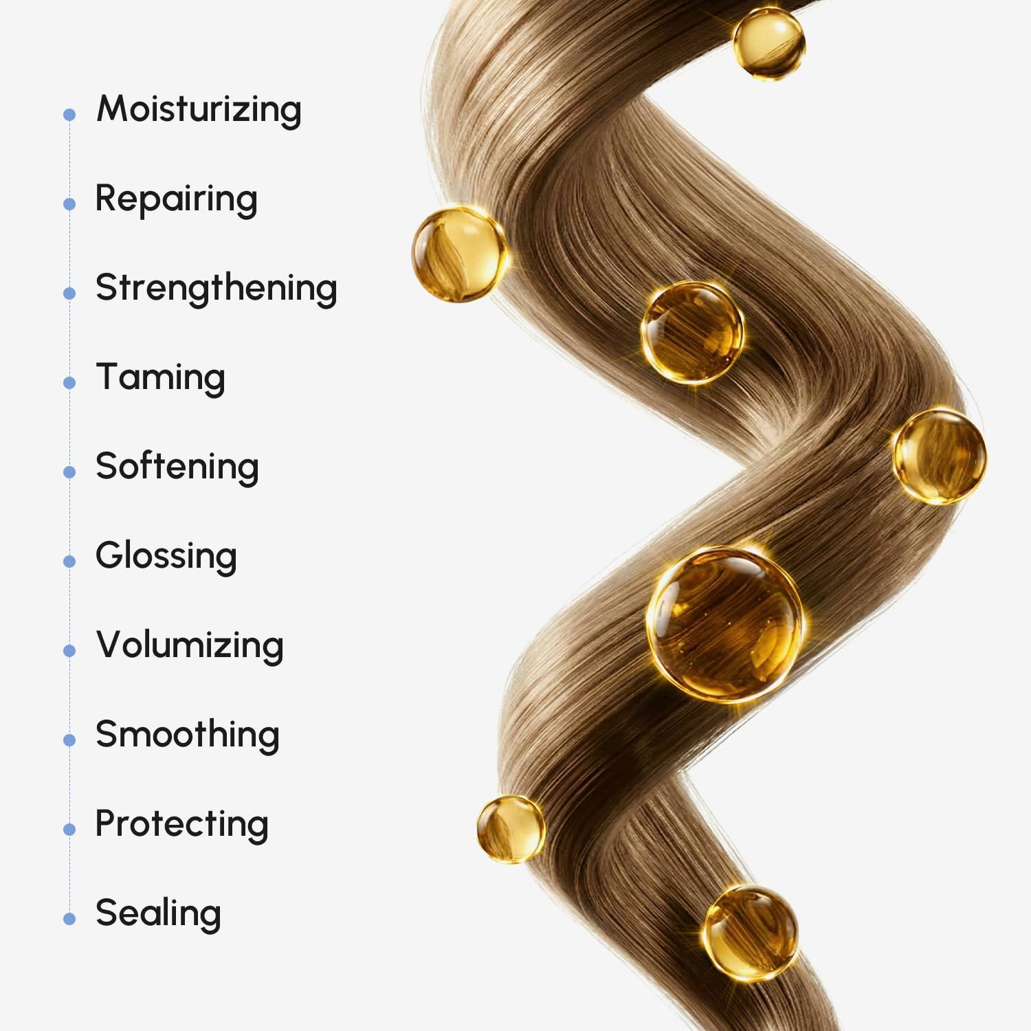 MAREE Deep Conditioning Leave-In Hair Mask for Damaged Hair – Keratin Hair Treatment with Biotin, Natural Oils & Vitamins – Leave-In Conditioner for Repair and Hydration – Mascarilla Para Cabello(10-in-1)