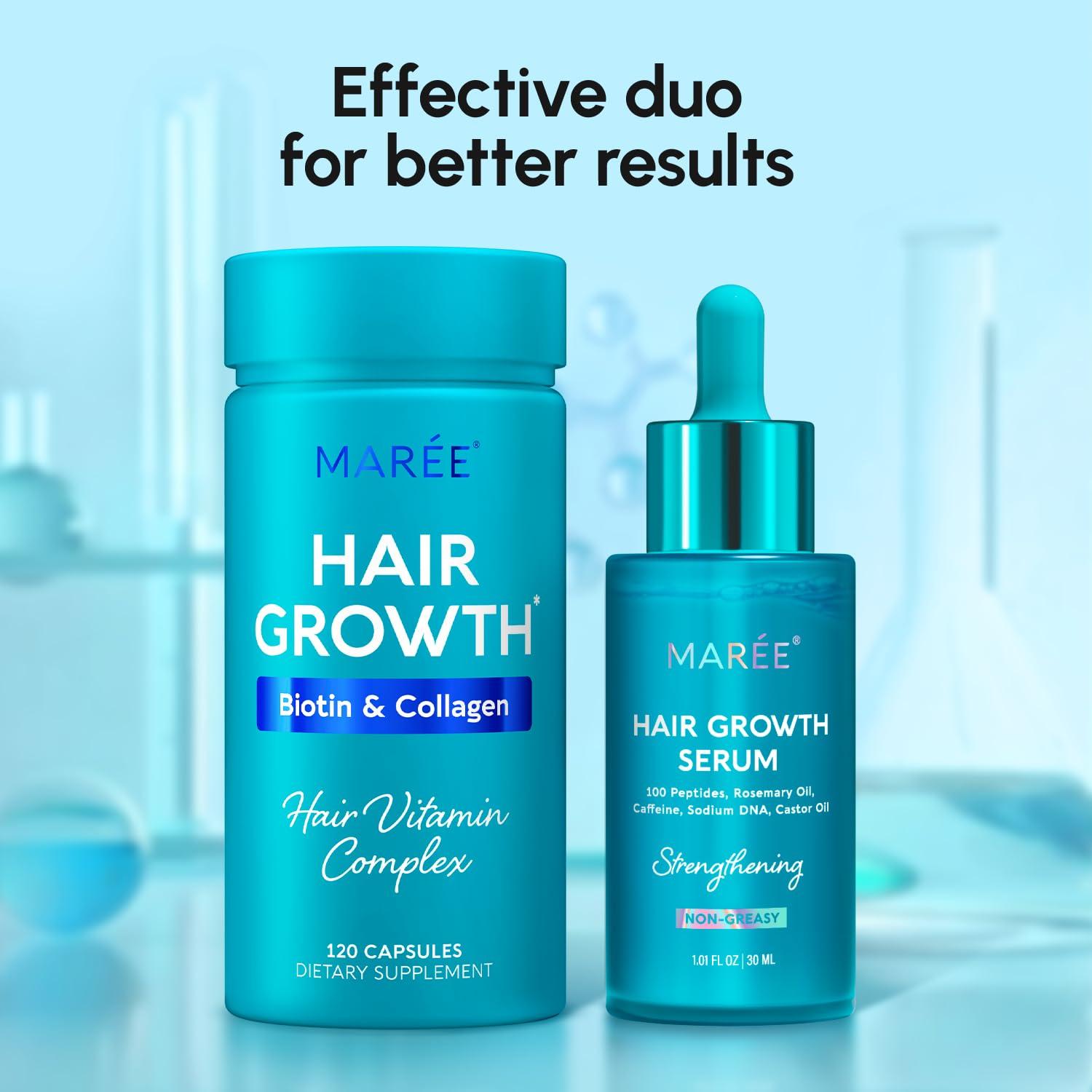 MAREE Hair Growth Spray – Caffeine, Batana, Castor & Rosemary Oil for Hair Growth – Products for Women & Men – Hair Oils for Hair Growth – Hair Thickening Spray for Roots – Hair Regrowth & Scalp Care(Hair Growth Serum)