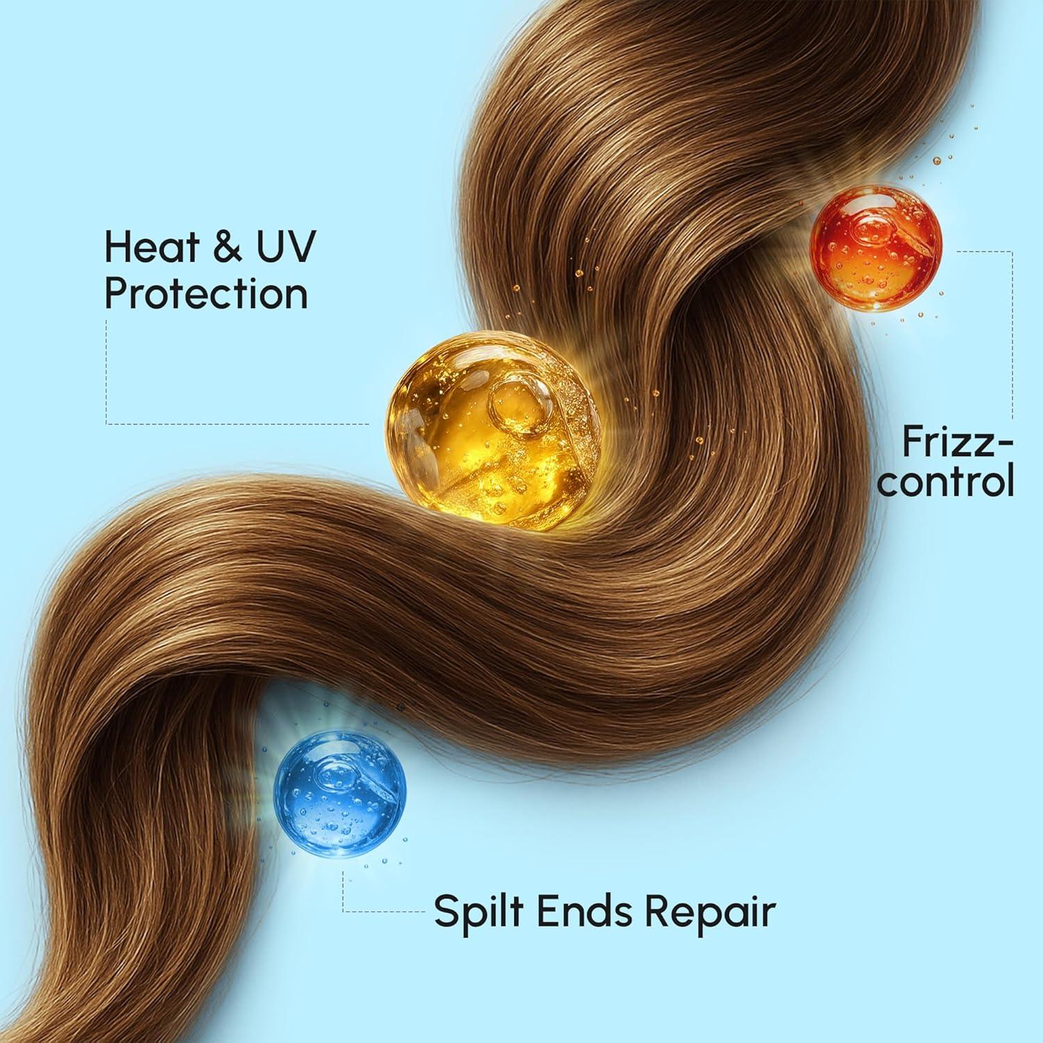 MAREE Hair Serum for Dry and Curly Hair Gloss – Hair Oil for Frizzy Hair with Argan Oil, Keratin & Biotin – Frizz Control Hair Care Products for Women – Aceite Para el Cabello – Keratin Hair Treatment(Hair Oil Capsules)