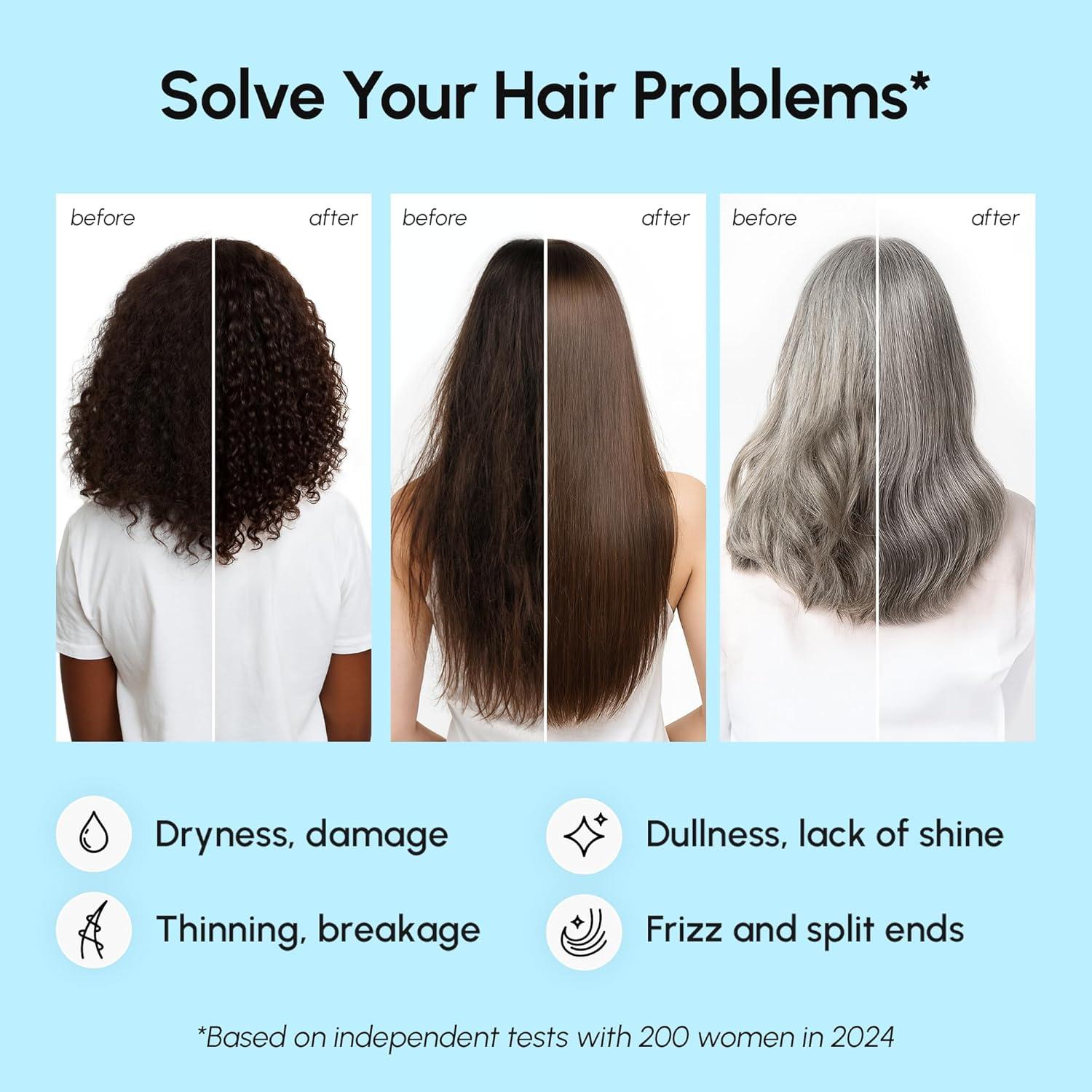 MAREE Hair Serum for Dry and Curly Hair Gloss – Hair Oil for Frizzy Hair with Argan Oil, Keratin & Biotin – Frizz Control Hair Care Products for Women – Aceite Para el Cabello – Keratin Hair Treatment(Hair Oil Capsules)
