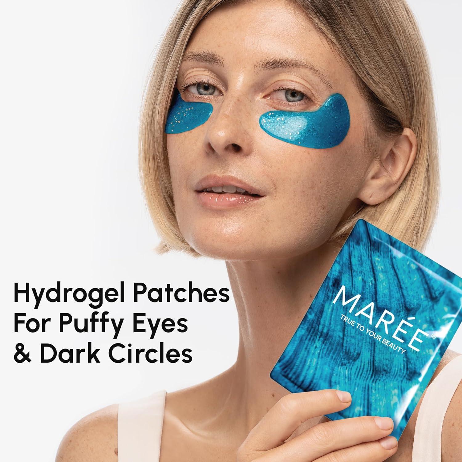 MAREE Eye Gels – Cooling Pads Under Eye Patches for Puffy Eyes and Dark Circles with Collagen & Hyaluronic Acid – Anti Wrinkles Under Eye Masks Skincare Treatment for Puffiness – Parches Para Ojeras(Multicolor)