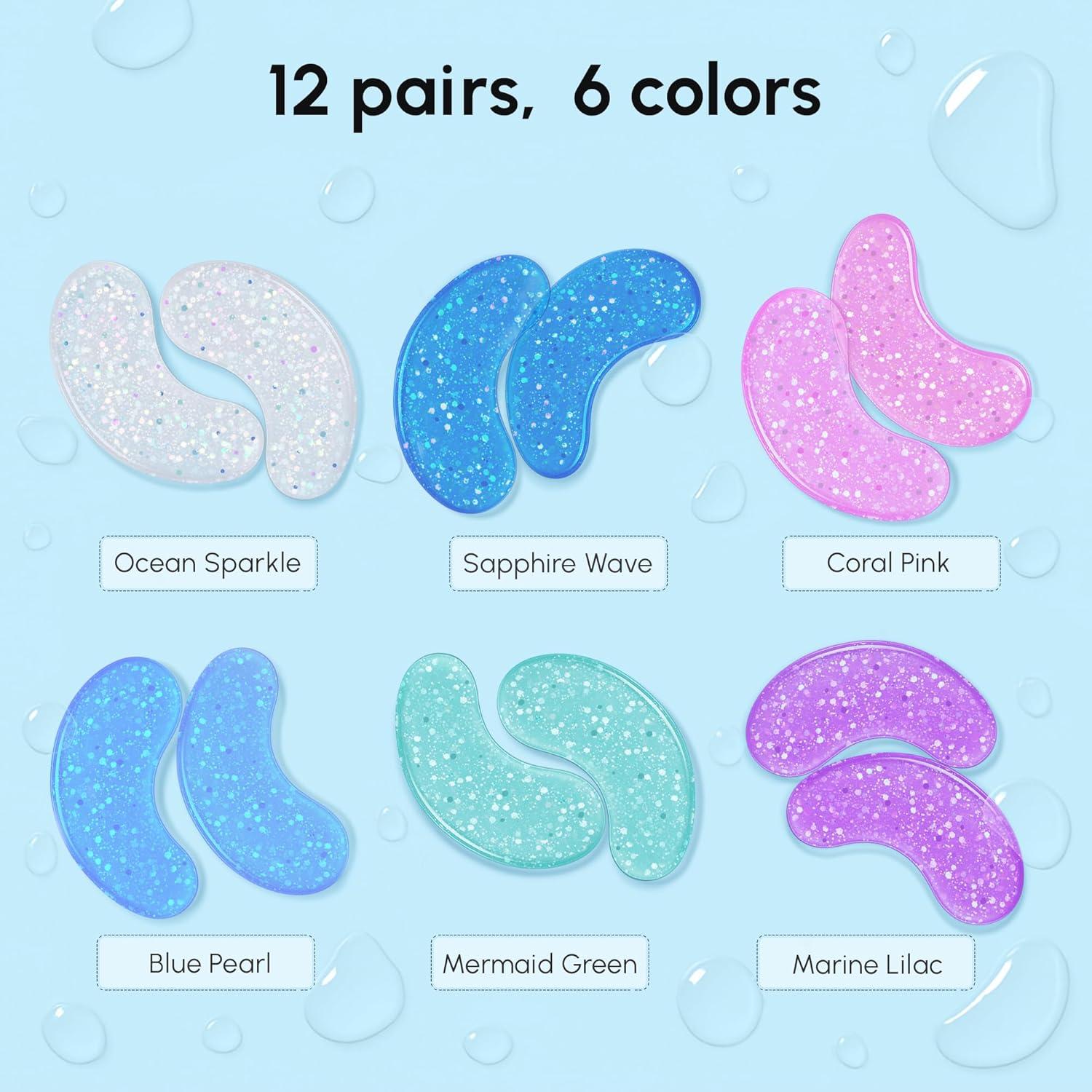 MAREE Eye Gels – Cooling Pads Under Eye Patches for Puffy Eyes and Dark Circles with Collagen & Hyaluronic Acid – Anti Wrinkles Under Eye Masks Skincare Treatment for Puffiness – Parches Para Ojeras(Multicolor)
