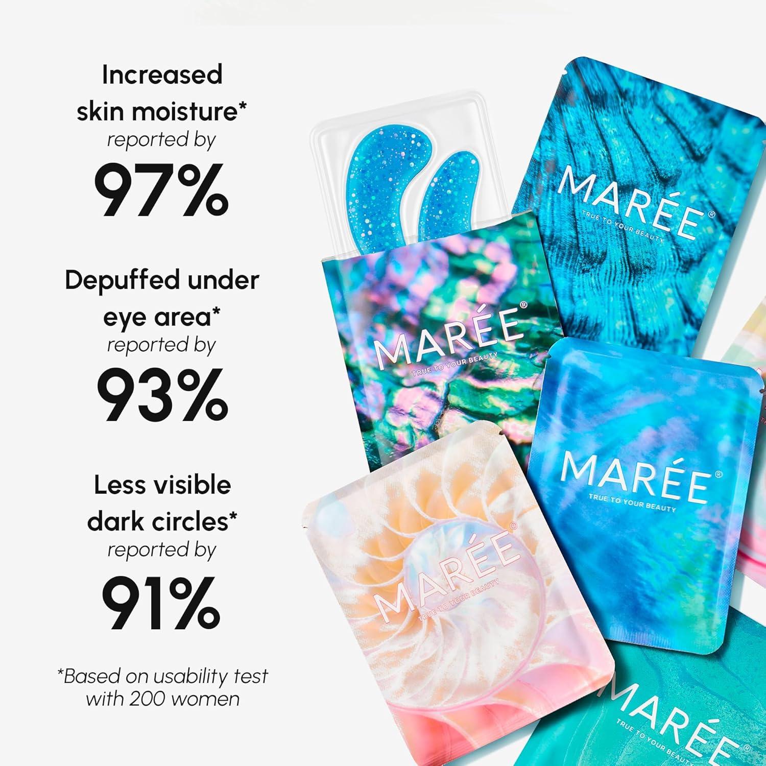 MAREE Eye Gels – Cooling Pads Under Eye Patches for Puffy Eyes and Dark Circles with Collagen & Hyaluronic Acid – Anti Wrinkles Under Eye Masks Skincare Treatment for Puffiness – Parches Para Ojeras(Multicolor)