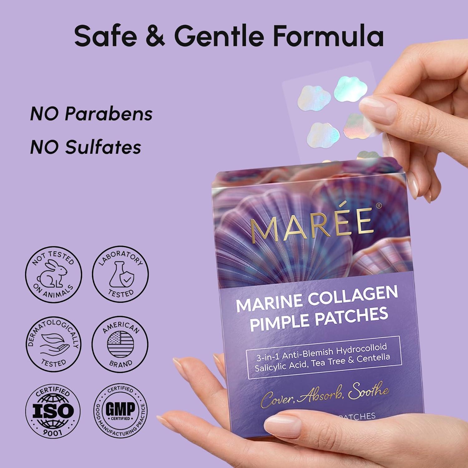 MAREE Invisible Pimple Patches – Clear Pimple Patches for Face – Hydrocolloid Acne Patches Anti Blemish – Zit Stickers for Face – Parches Para Acne – Pinple Zit Patches Pimple Stickers – 72 Dots(Holographic)