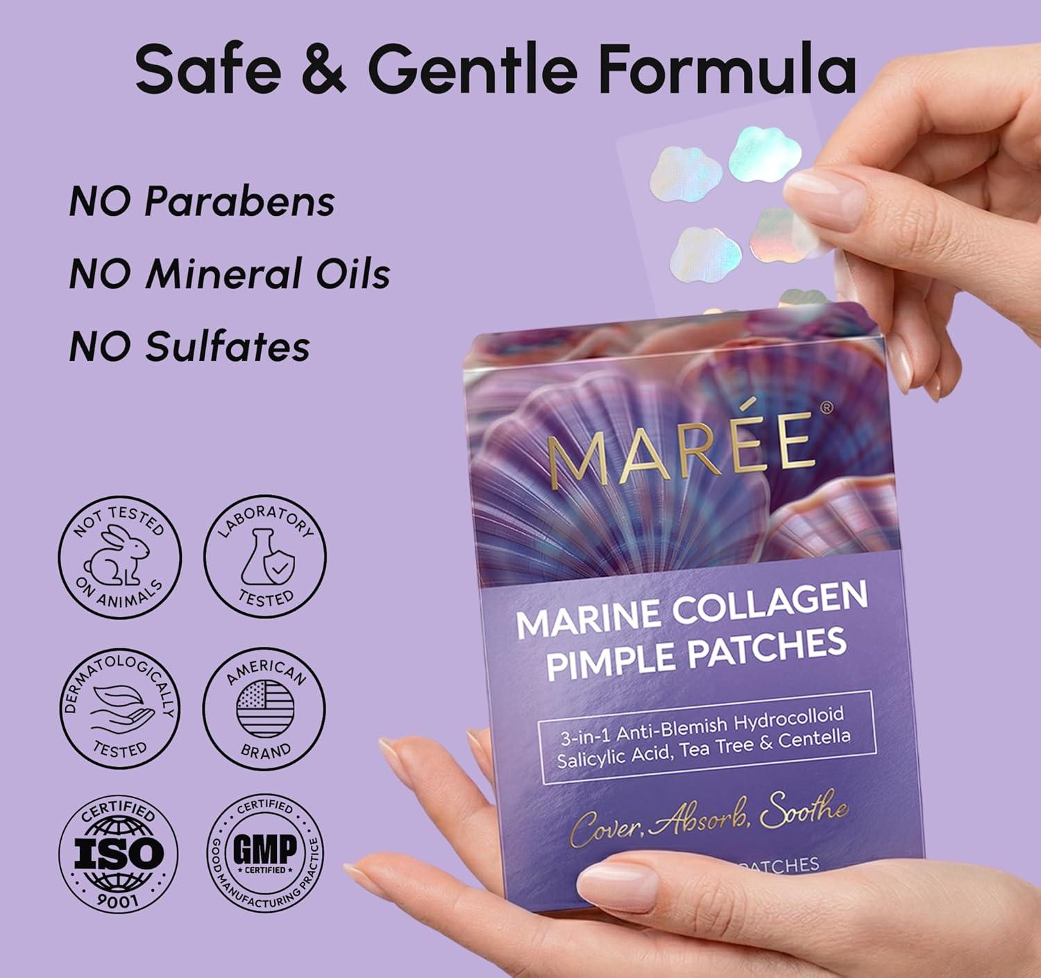 MAREE Invisible Pimple Patches – Clear Pimple Patches for Face – Hydrocolloid Acne Patches Anti Blemish – Zit Stickers for Face – Parches Para Acne – Pinple Zit Patches Pimple Stickers – 72 Dots(Holographic)