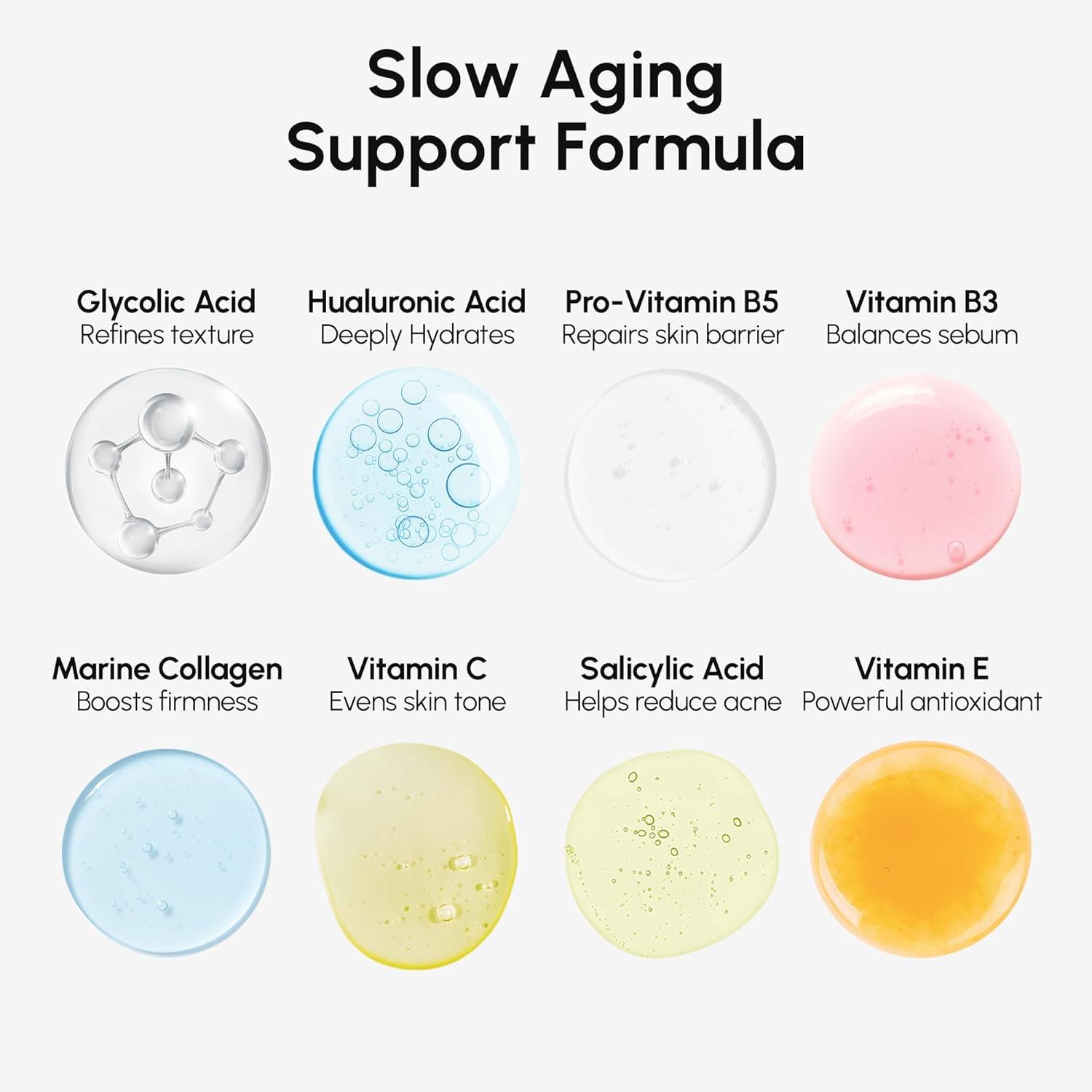 MAREE Exfoliating Toner with Salicylic Acid – AHA BHA Face Exfoliant & Pore Cleaner – BHA Liquid Exfoliant for Sebum & Dead Skin Care Remover – Face Exfoliator – Acido Salicilico Exfoliante Facial(Glycolic Acid)
