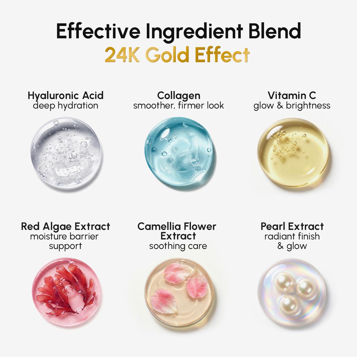 MAREE Eye Gels – Cooling Pads Under Eye Patches for Puffy Eyes and Dark Circles with Collagen & Hyaluronic Acid – Anti Wrinkles Under Eye Masks Skincare Treatment for Puffiness – Parches Para Ojeras(Gold)