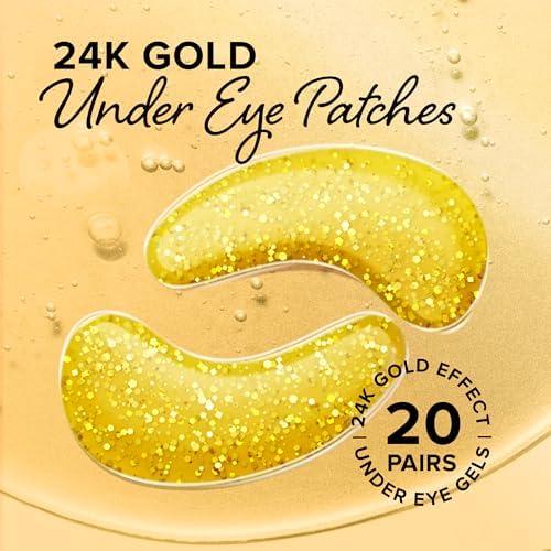 MAREE Eye Gels – Cooling Pads Under Eye Patches for Puffy Eyes and Dark Circles with Collagen & Hyaluronic Acid – Anti Wrinkles Under Eye Masks Skincare Treatment for Puffiness – Parches Para Ojeras(Gold)