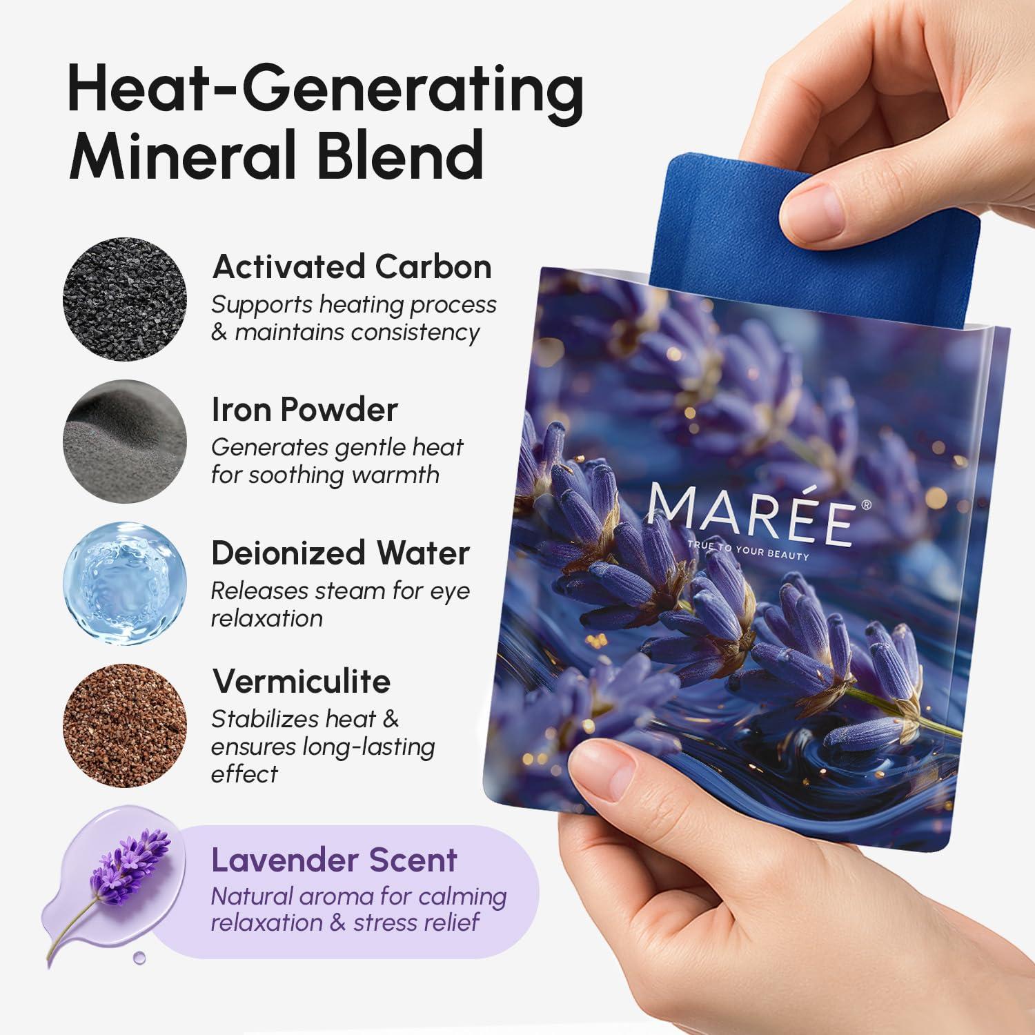 MAREE Heated Eye Masks for Dry Eyes – Steam Eye Mask Disposable – Lavender Self Heating Eye Mask for Puffy Eye – Facial Steamer Alternative for Relaxation – Warm Compress for Eyes – Spa Gift for Women(16 Count (Pack of 1))