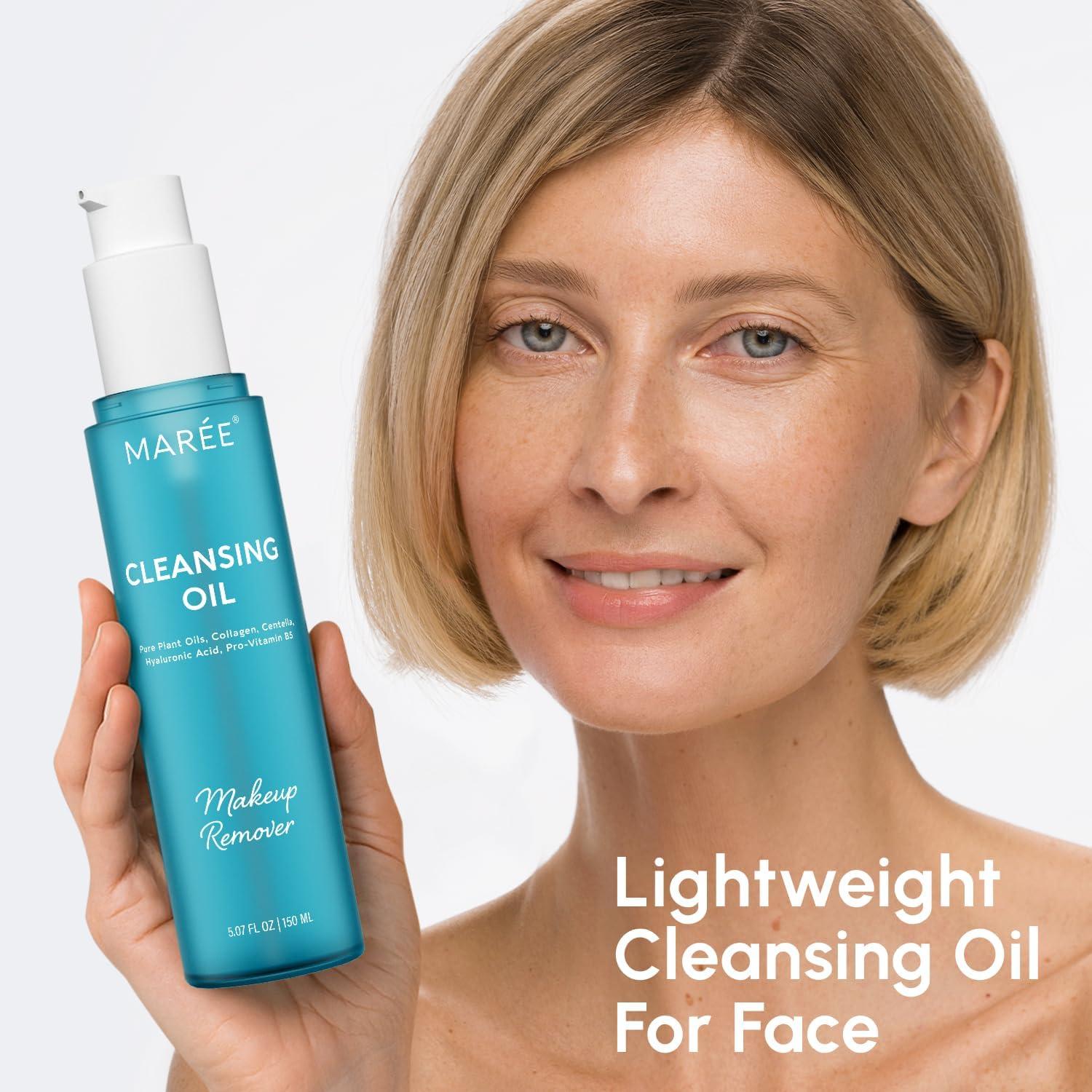 MAREE Deep Cleansing Oil for Face – Makeup Remover Oil Cleanser for Face Skincare – Centella Cleansing Oils Non-Comedogenic – Makeup Blackhead Remover – Pore Cleaner Facial Wash for Sensitive Skin(Original)