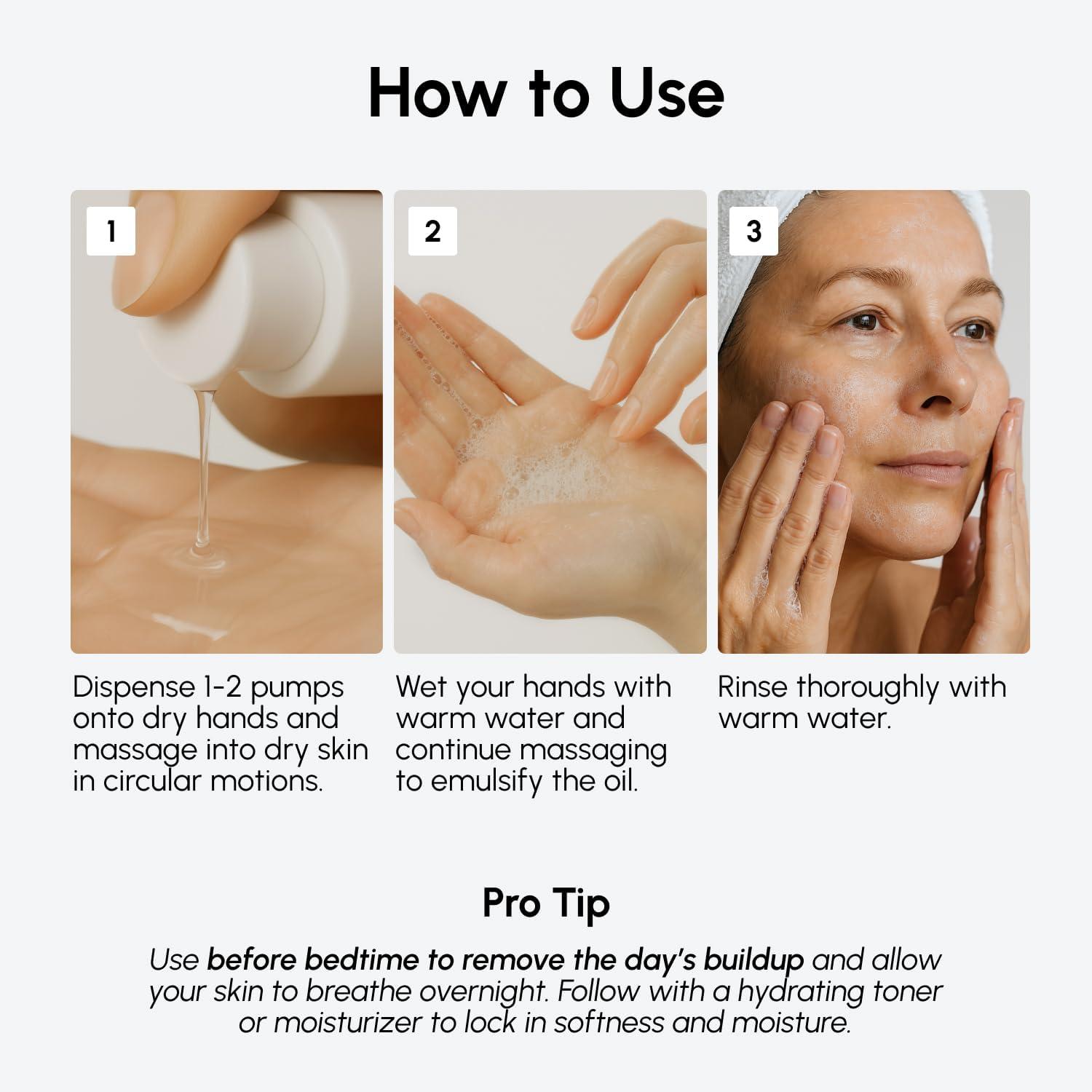 MAREE Deep Cleansing Oil for Face – Makeup Remover Oil Cleanser for Face Skincare – Centella Cleansing Oils Non-Comedogenic – Makeup Blackhead Remover – Pore Cleaner Facial Wash for Sensitive Skin(Original)